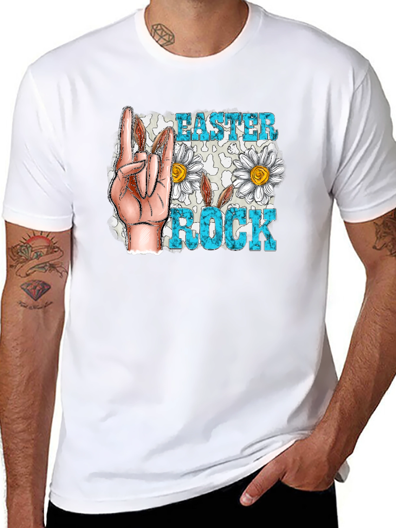Easter Rock T-Shirt - Floral Hand Sign