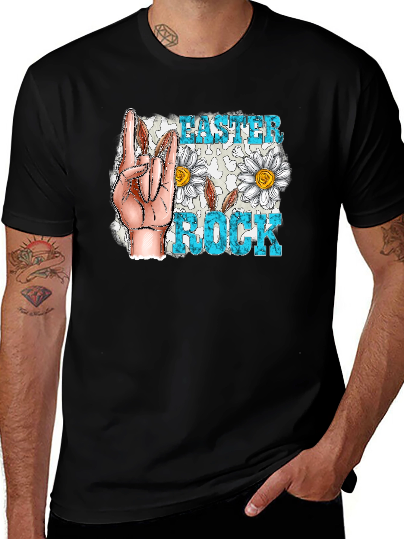 Easter Rock T-Shirt - Floral Hand Sign