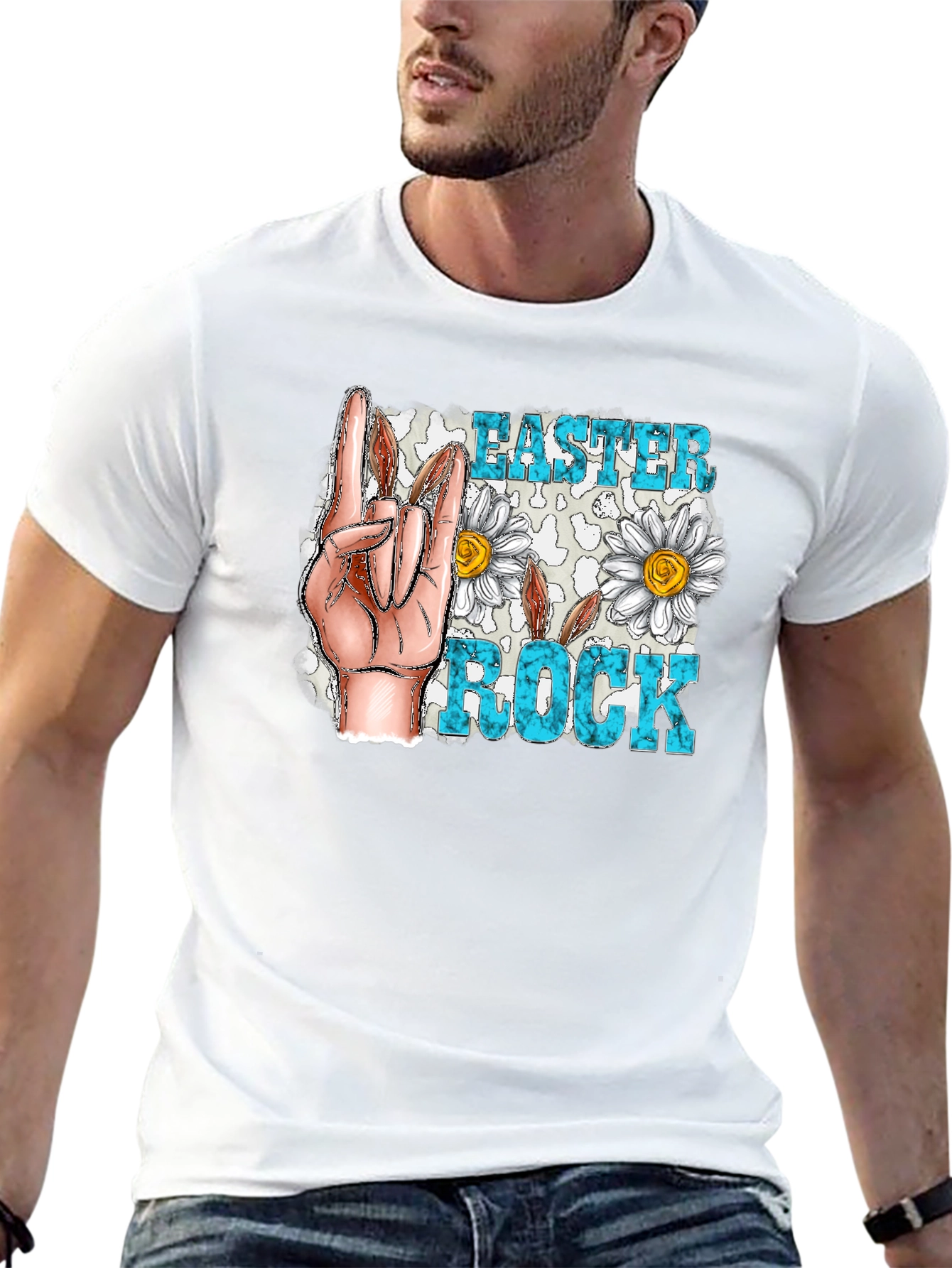 Easter Rock T-Shirt - Floral Hand Sign