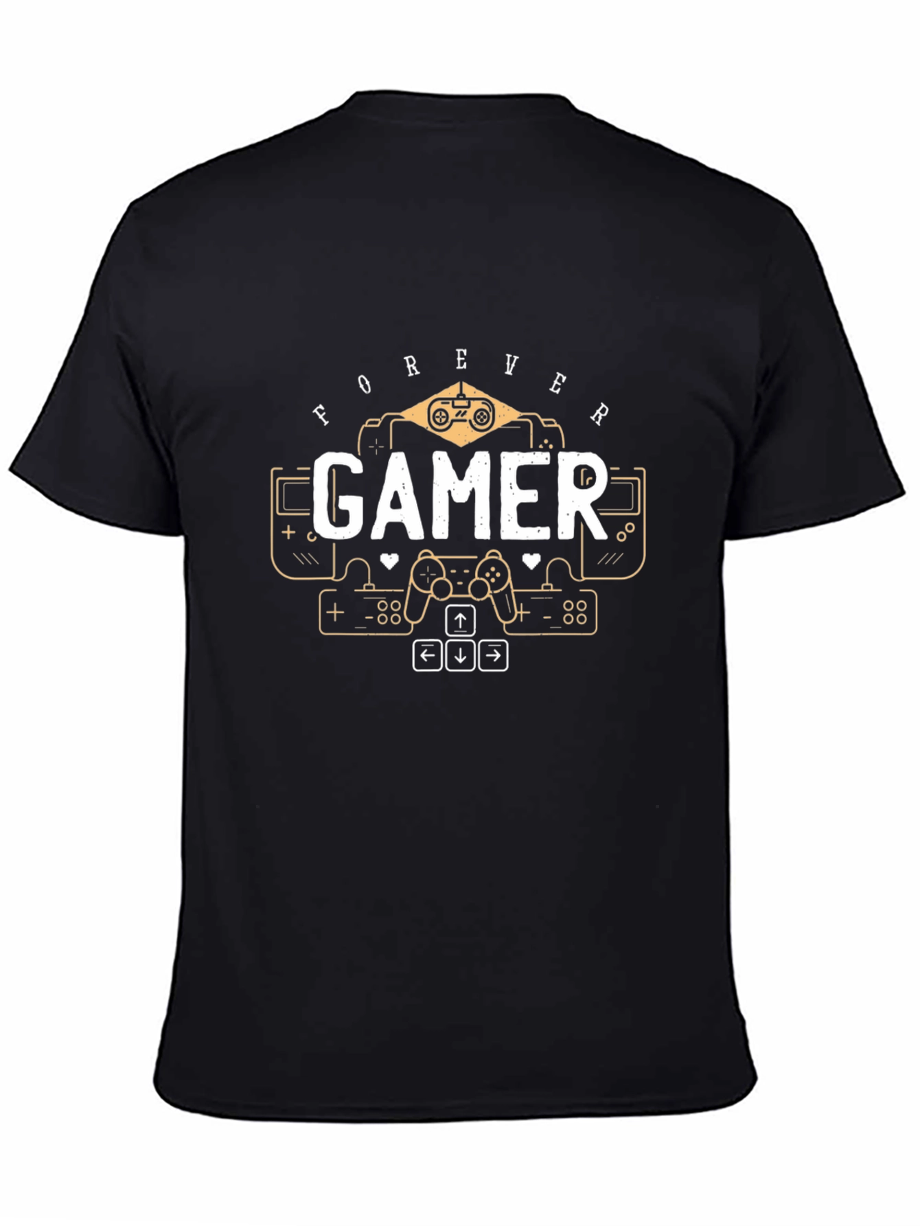 Forever Gamer Graphic Tee - Black Cotton T-Shirt
