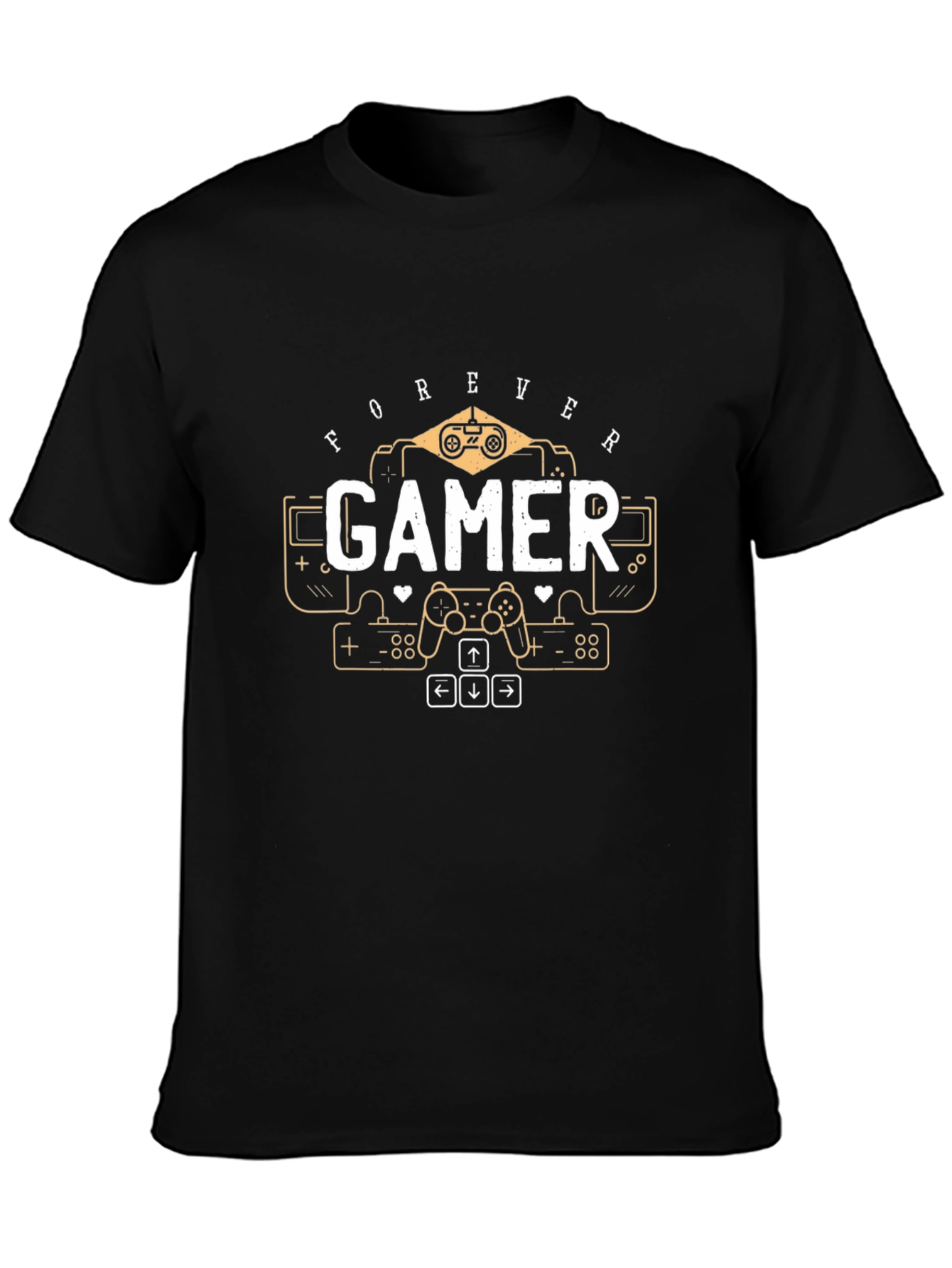 Forever Gamer Graphic Tee - Black Cotton T-Shirt