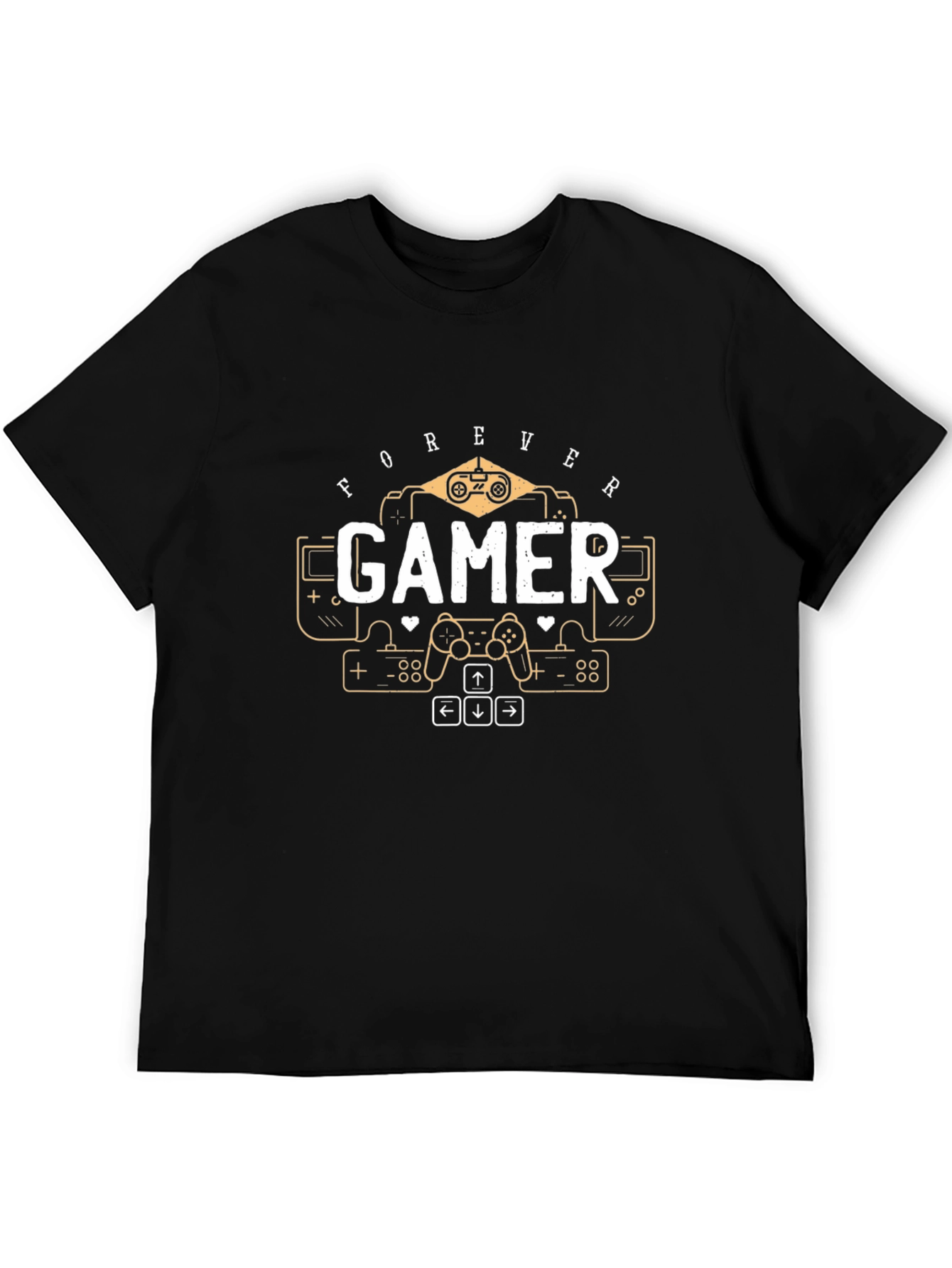 Forever Gamer Graphic Tee - Black Cotton T-Shirt