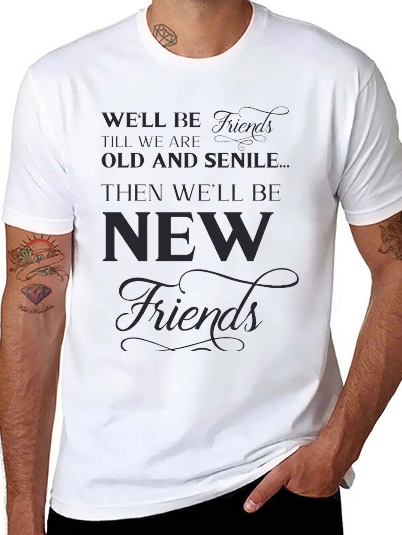 Well Be Friends Black Graphic Tee