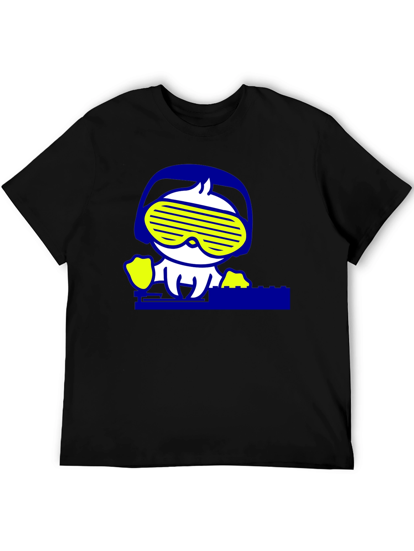 DJ Duck Graphic Tee - Cool Black Cotton T-Shirt
