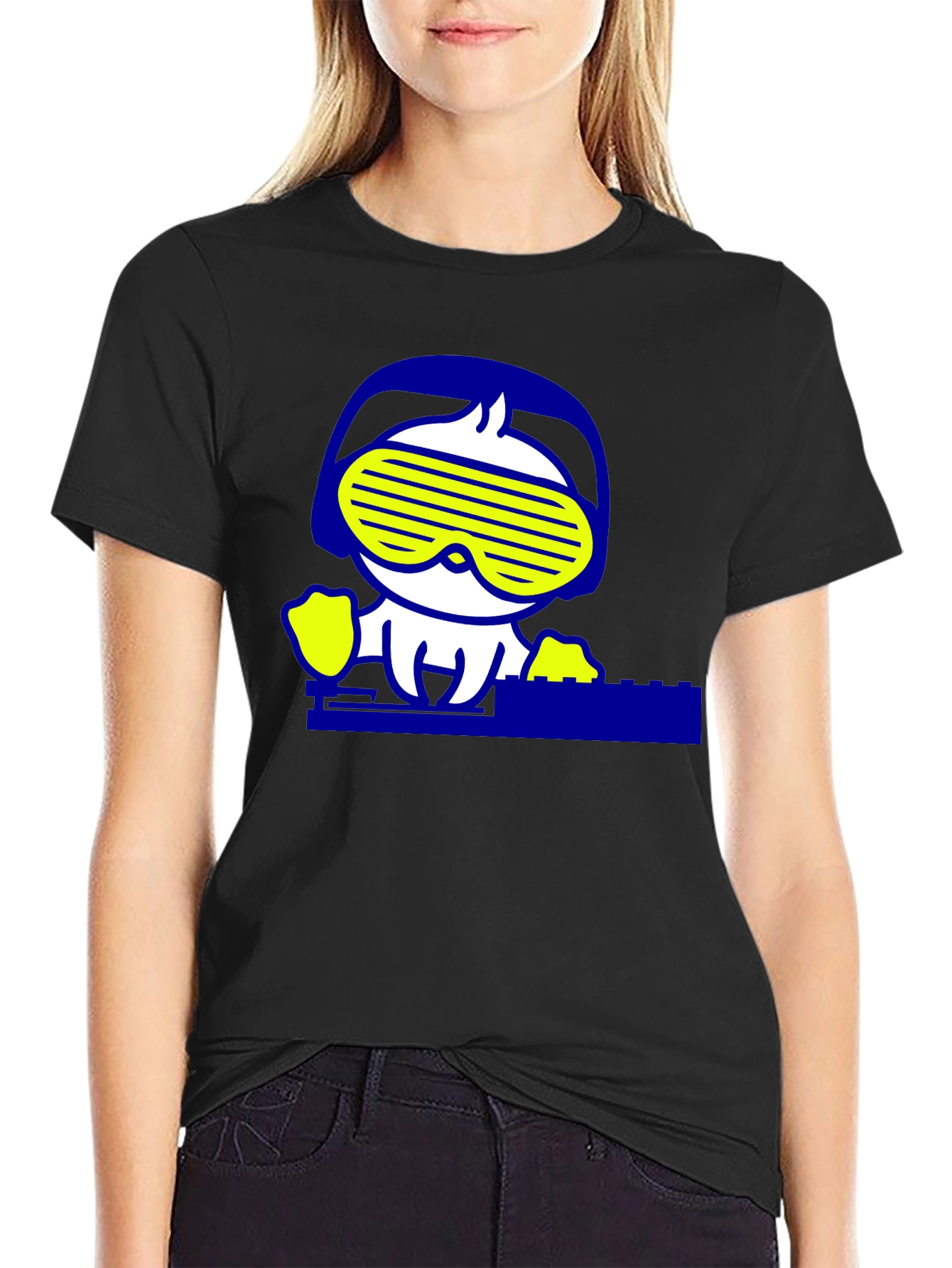 DJ Duck Graphic Tee - Cool Black Cotton T-Shirt