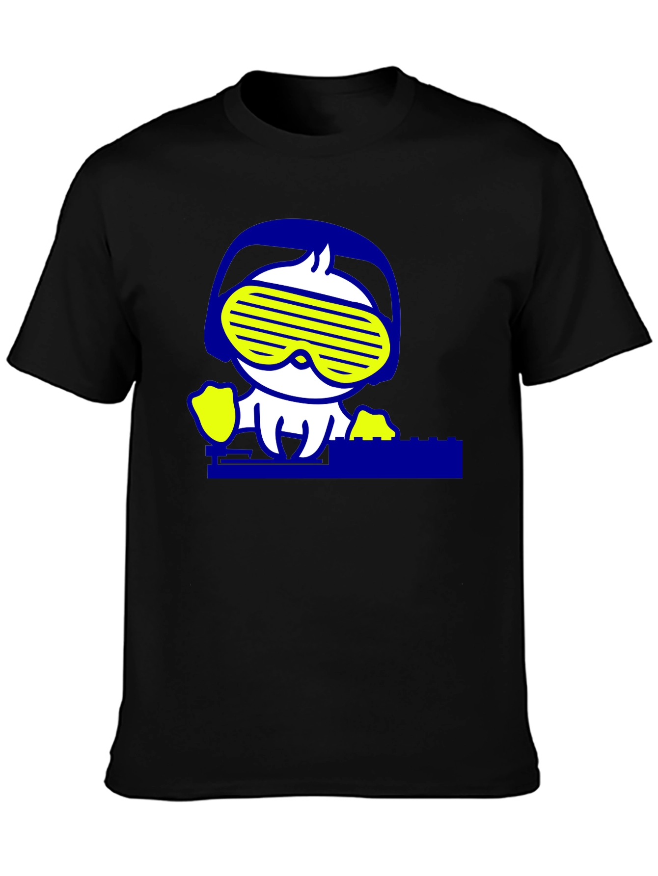 DJ Duck Graphic Tee - Cool Black Cotton T-Shirt