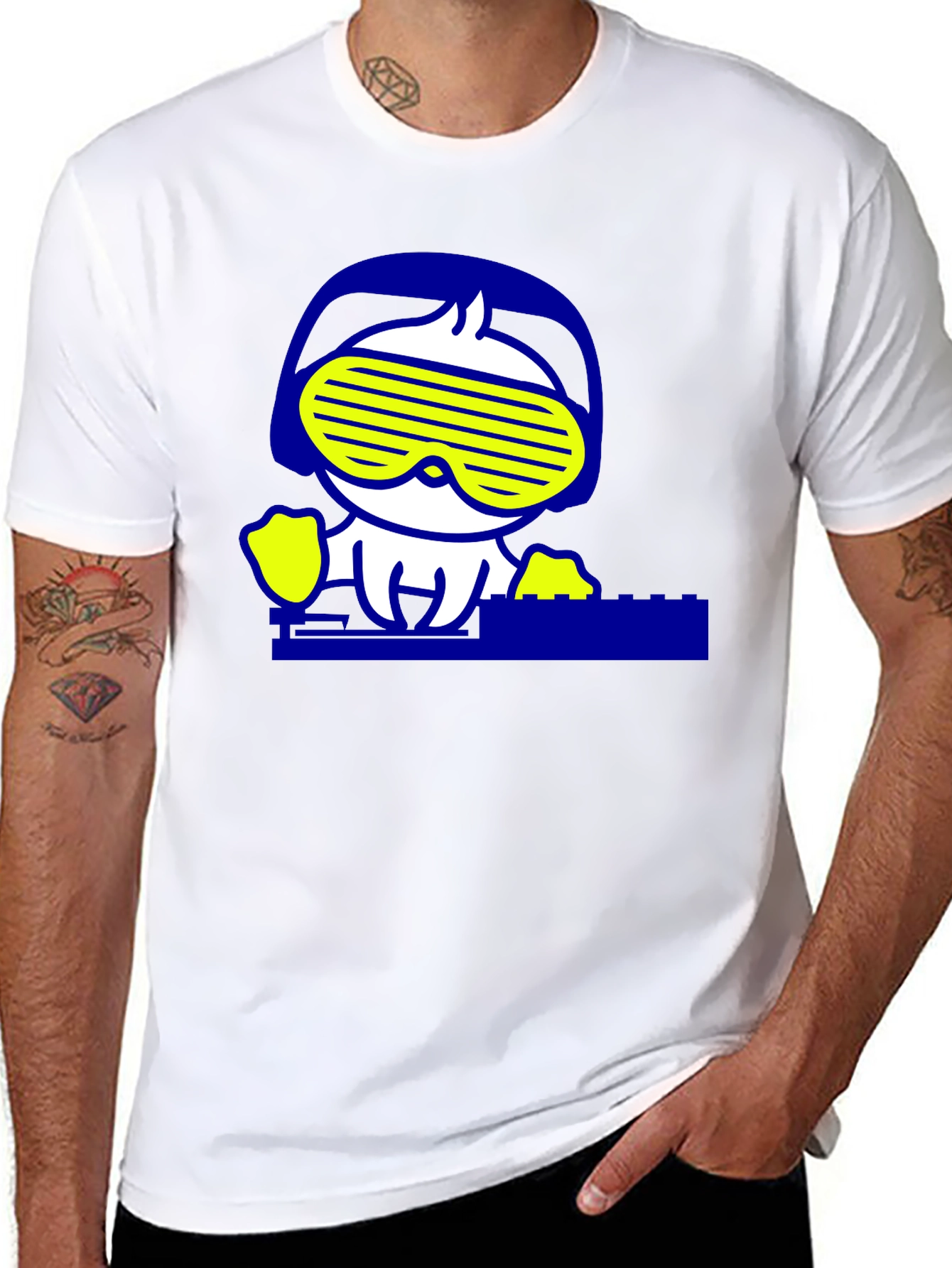 DJ Duck Graphic Tee - Cool Black Cotton T-Shirt