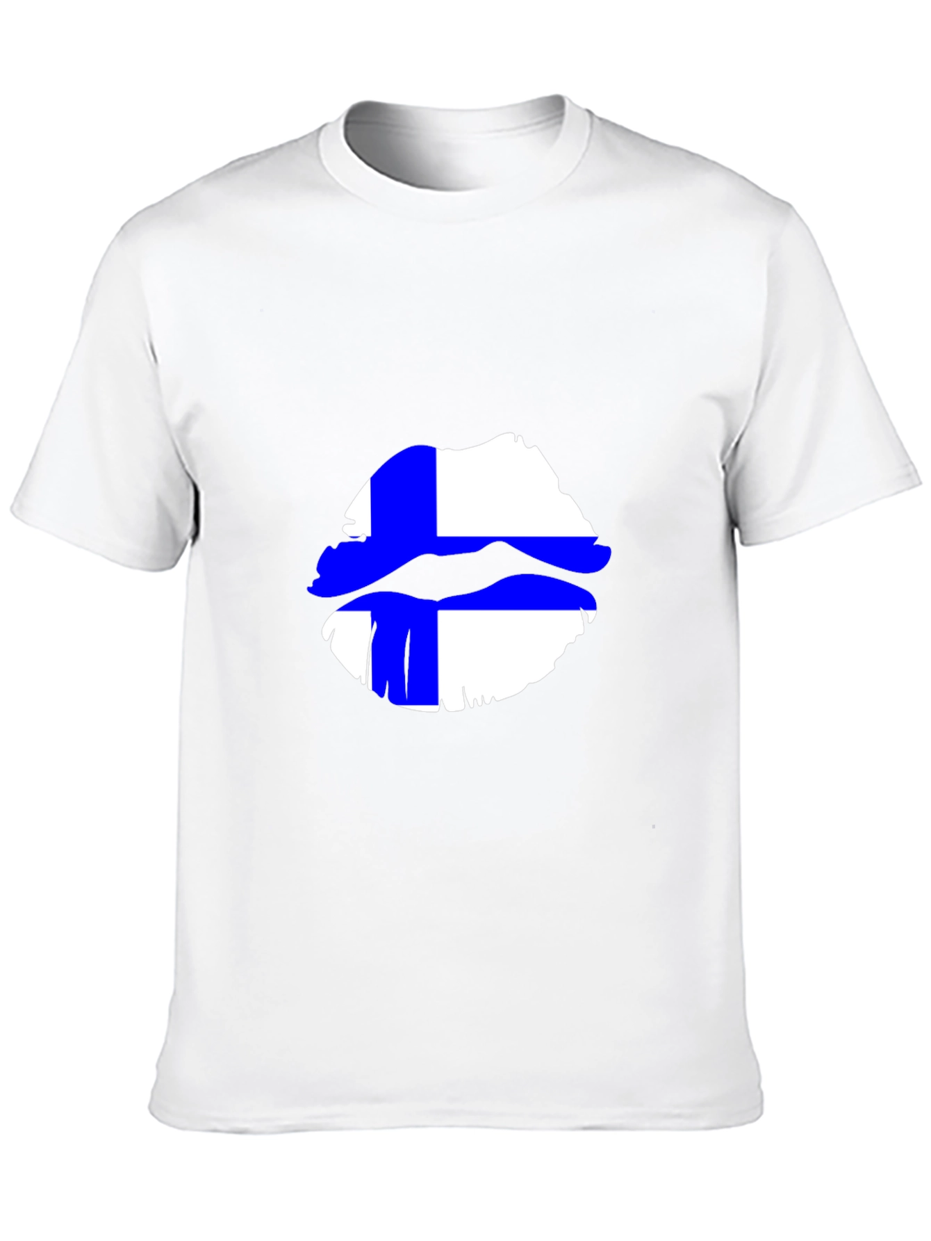 Finnish Flag Lips Graphic Black T-Shirt