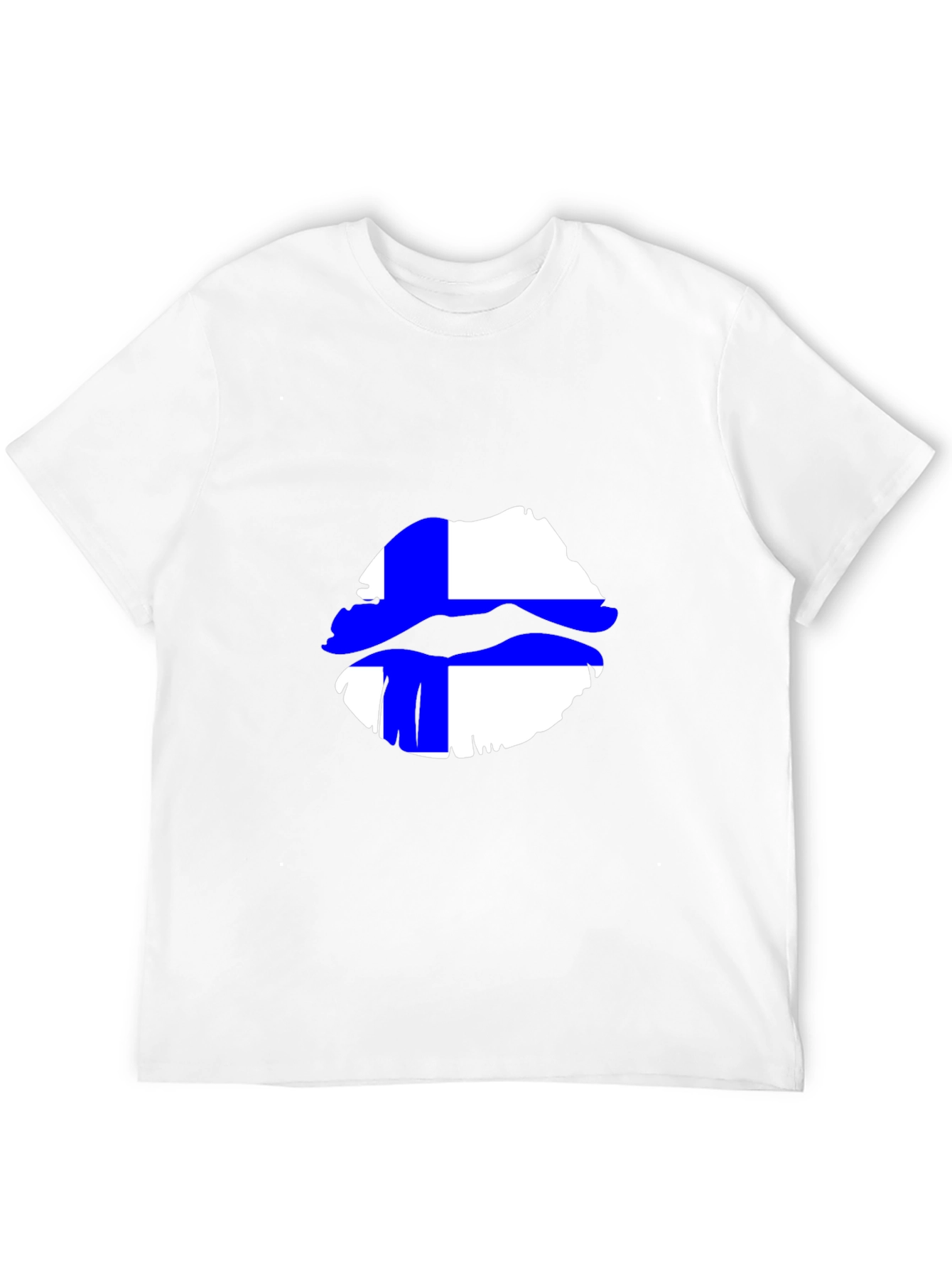 Finnish Flag Lips Graphic Black T-Shirt