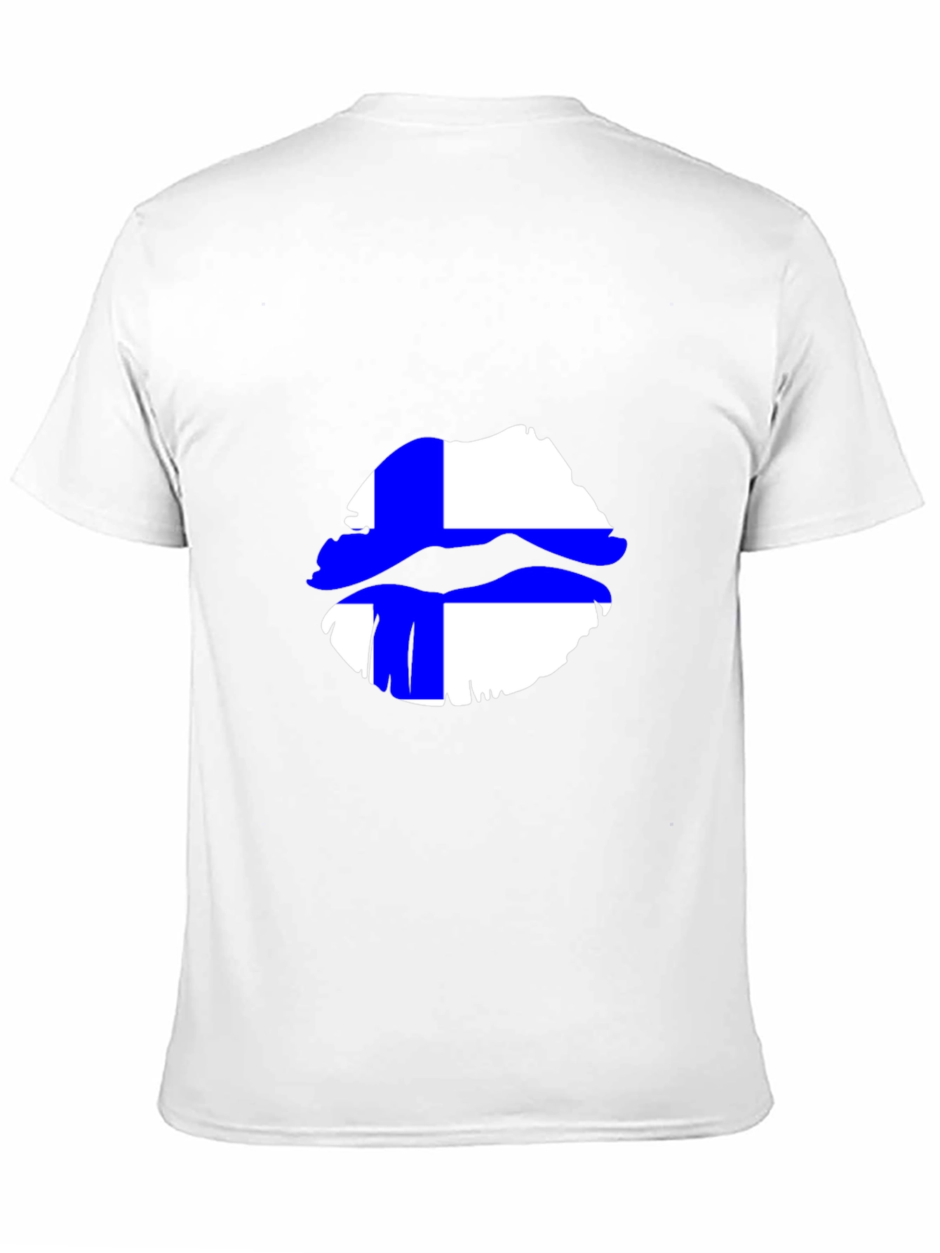 Finnish Flag Lips Graphic Black T-Shirt