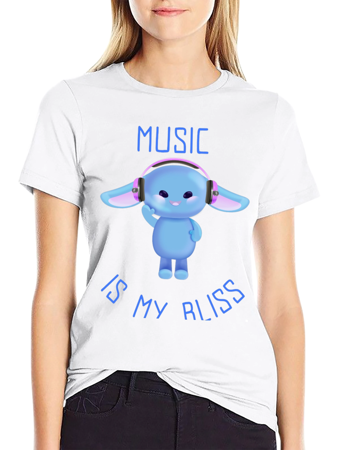 Music is My Bliss - Cute Character T-Shirt