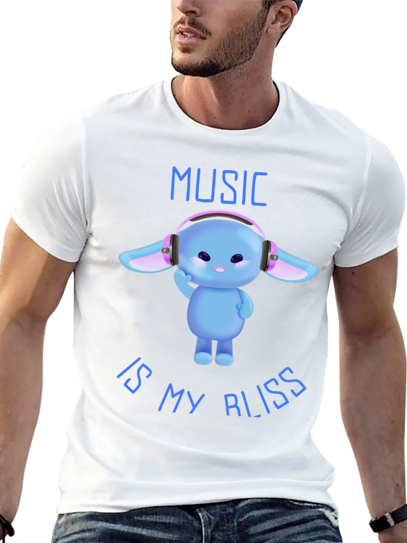 Music is My Bliss - Cute Character T-Shirt
