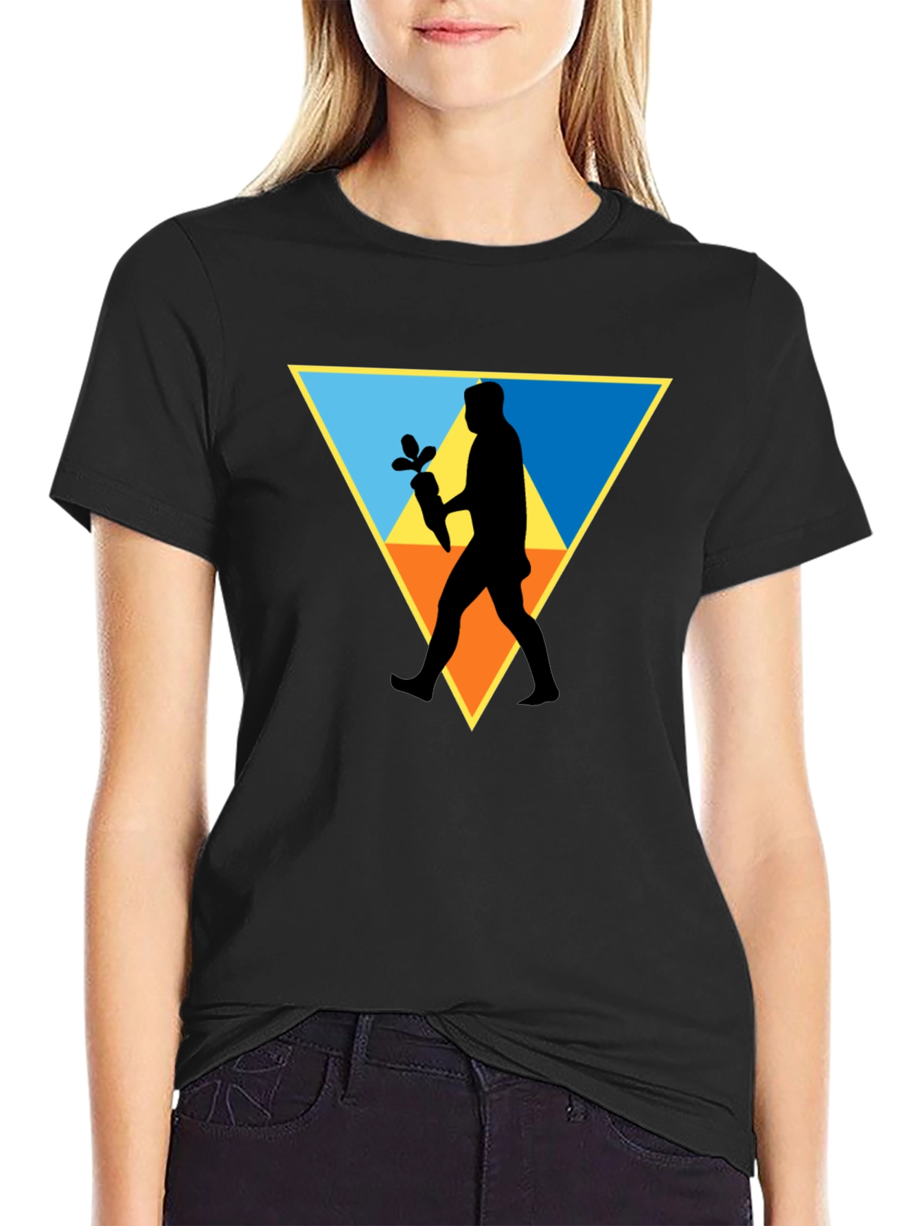 Triangle Carrot Man Black T-Shirt