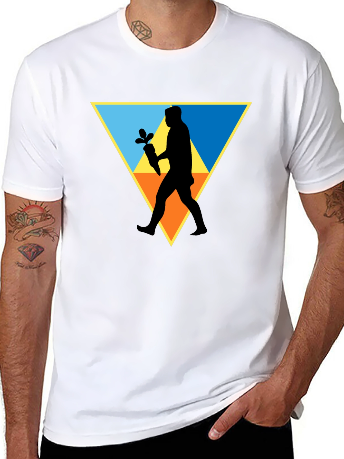 Triangle Carrot Man Black T-Shirt