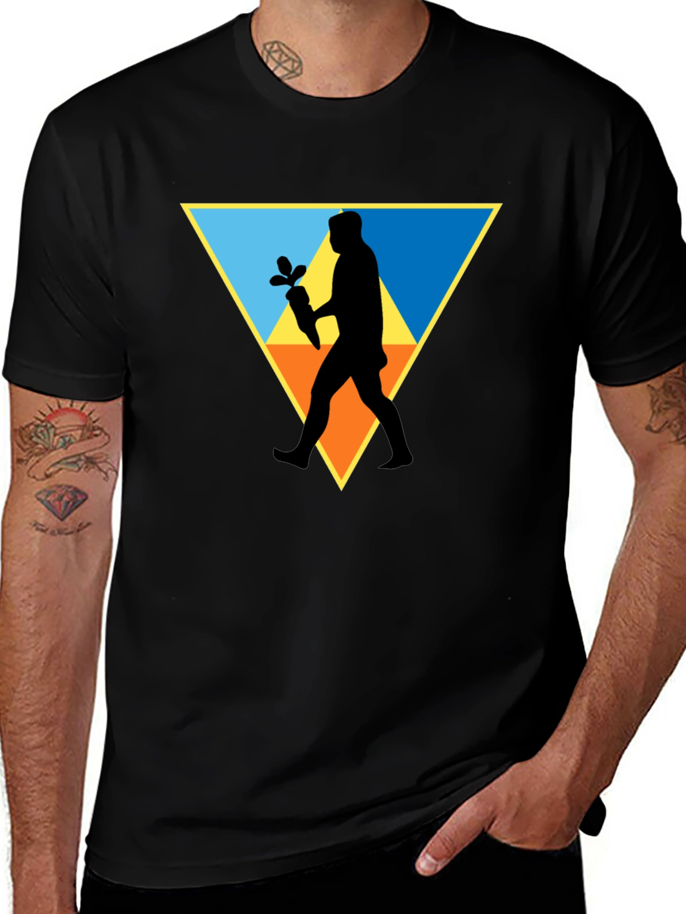 Triangle Carrot Man Black T-Shirt