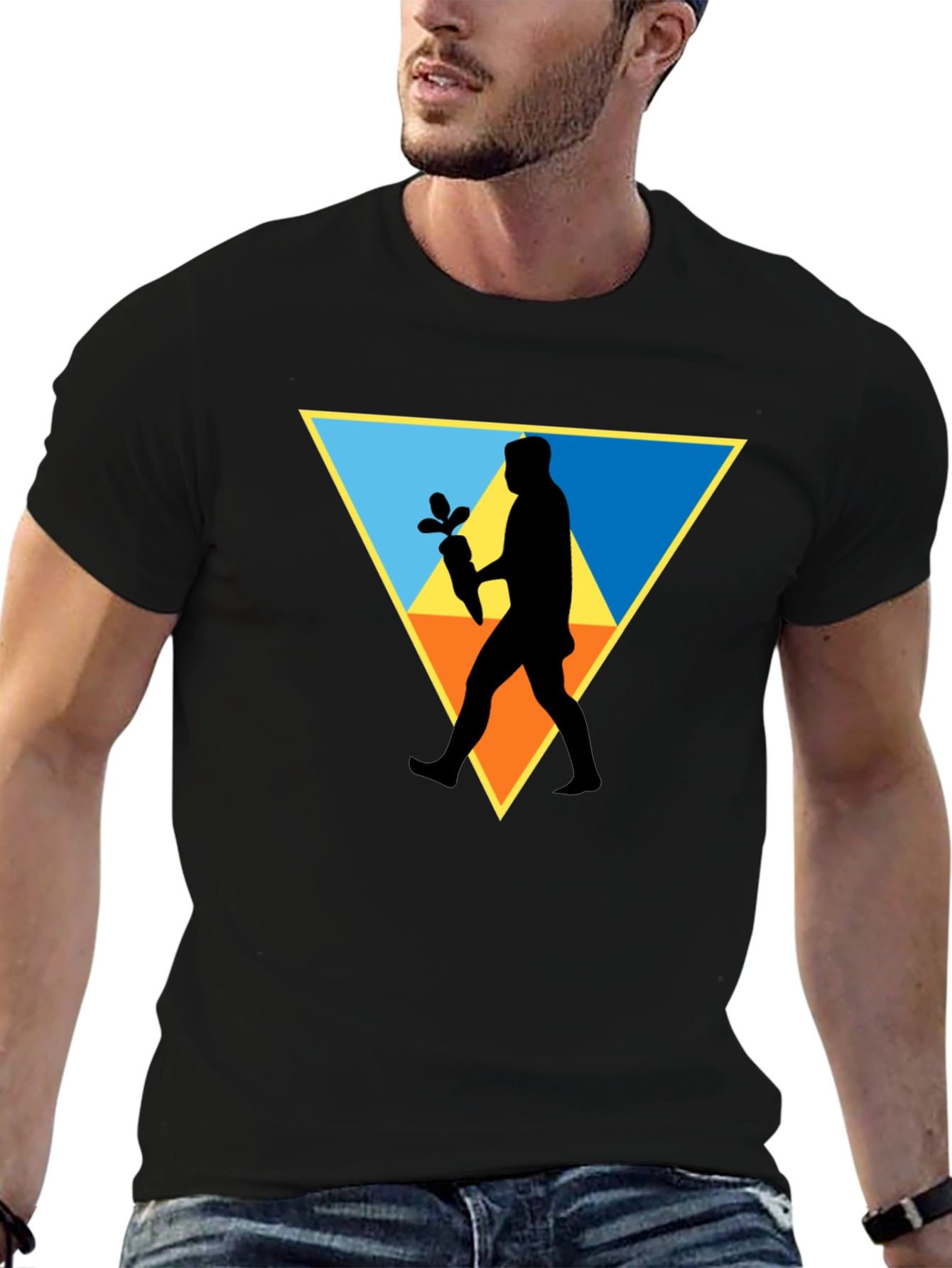 Triangle Carrot Man Black T-Shirt