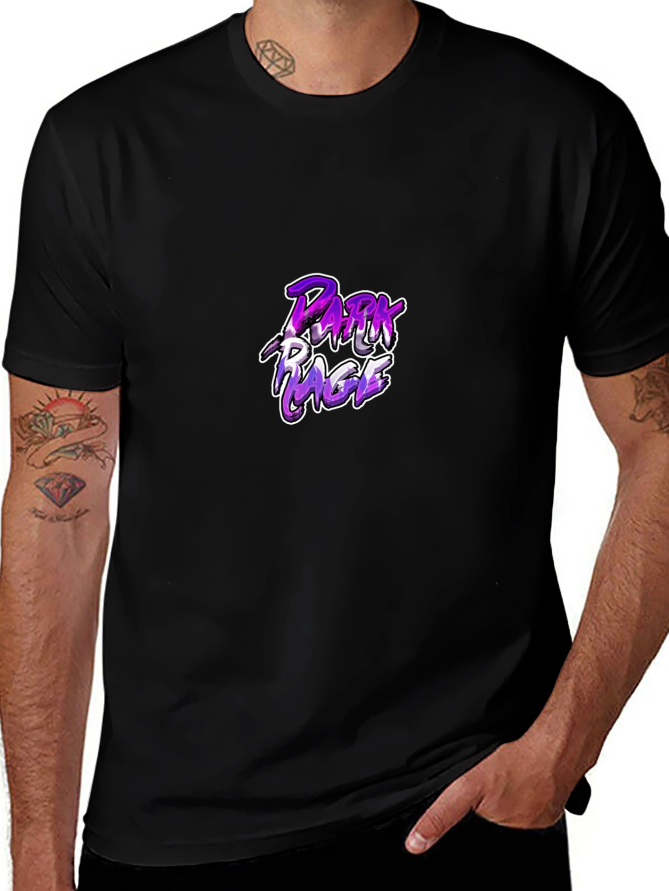 Dark Rage Graphic Print Black T-Shirt