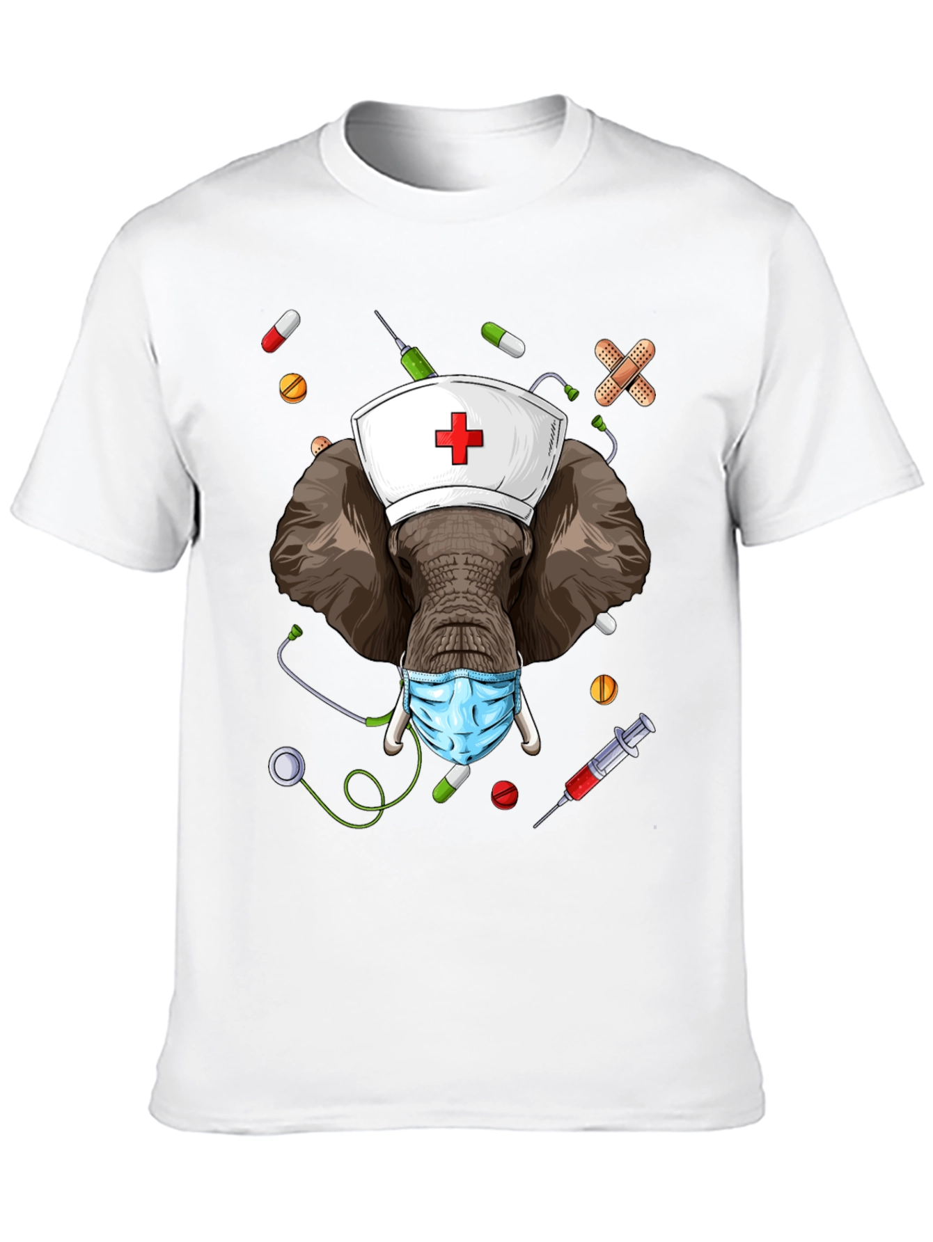 Elephant Nurse Novelty Graphic T-Shirt