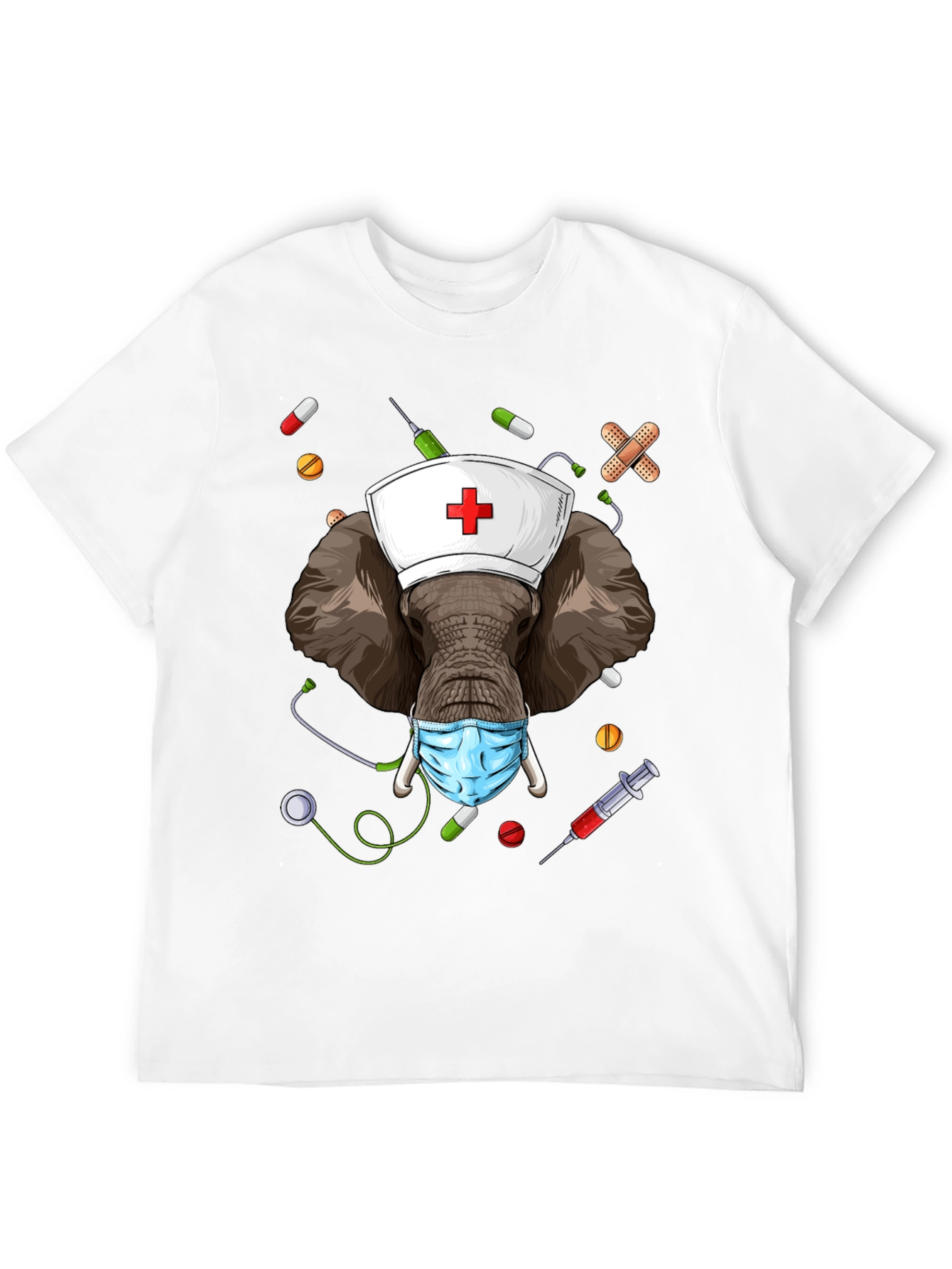 Elephant Nurse Novelty Graphic T-Shirt