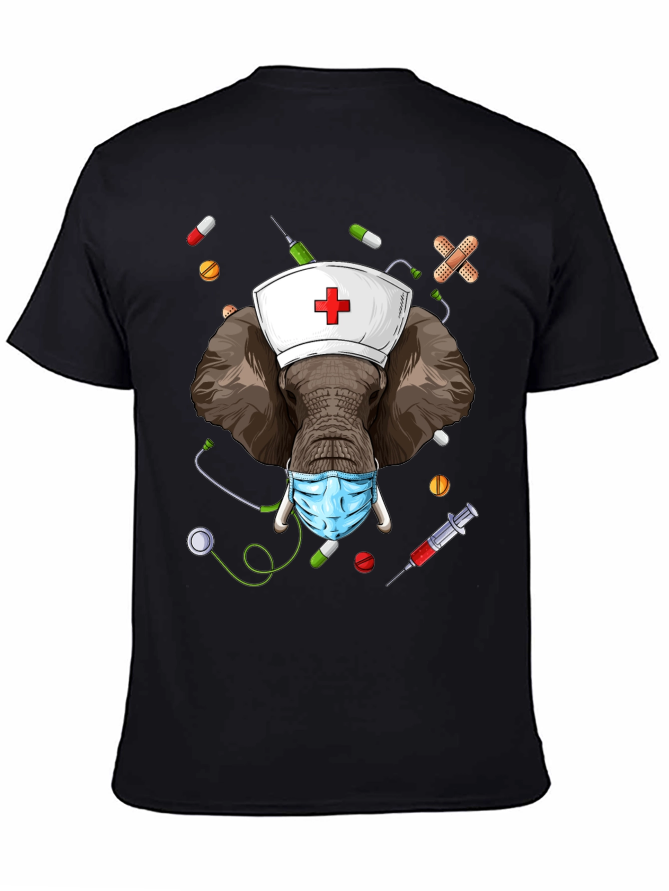 Elephant Nurse Novelty Graphic T-Shirt