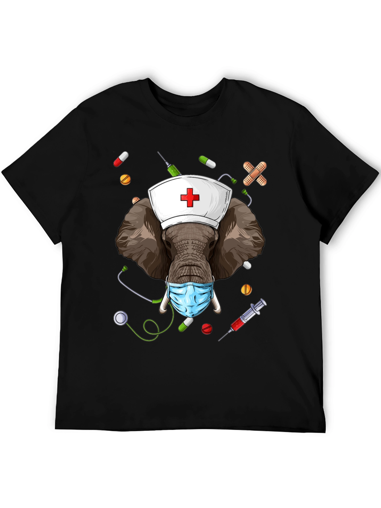 Elephant Nurse Novelty Graphic T-Shirt