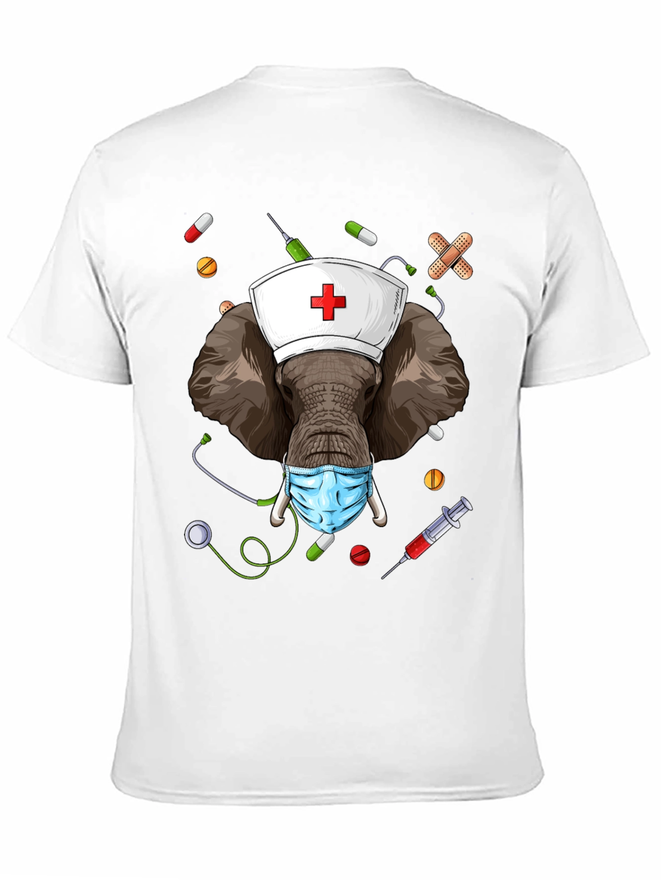 Elephant Nurse Novelty Graphic T-Shirt