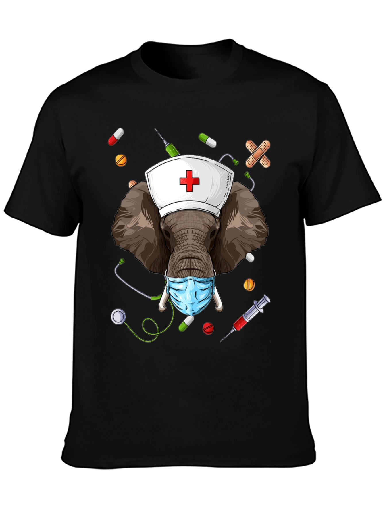 Elephant Nurse Novelty Graphic T-Shirt