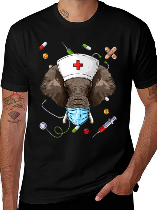 Elephant Nurse Novelty Graphic T-Shirt