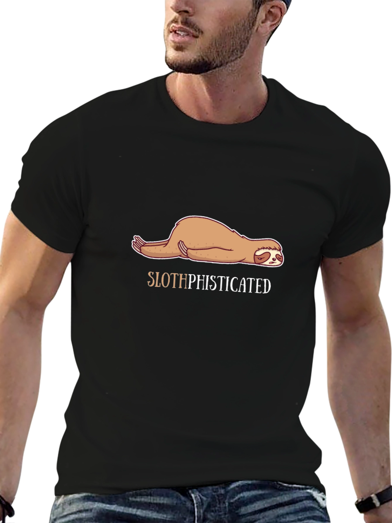 Slothisticated T-Shirt - Lazy Sloth Cartoon Tee