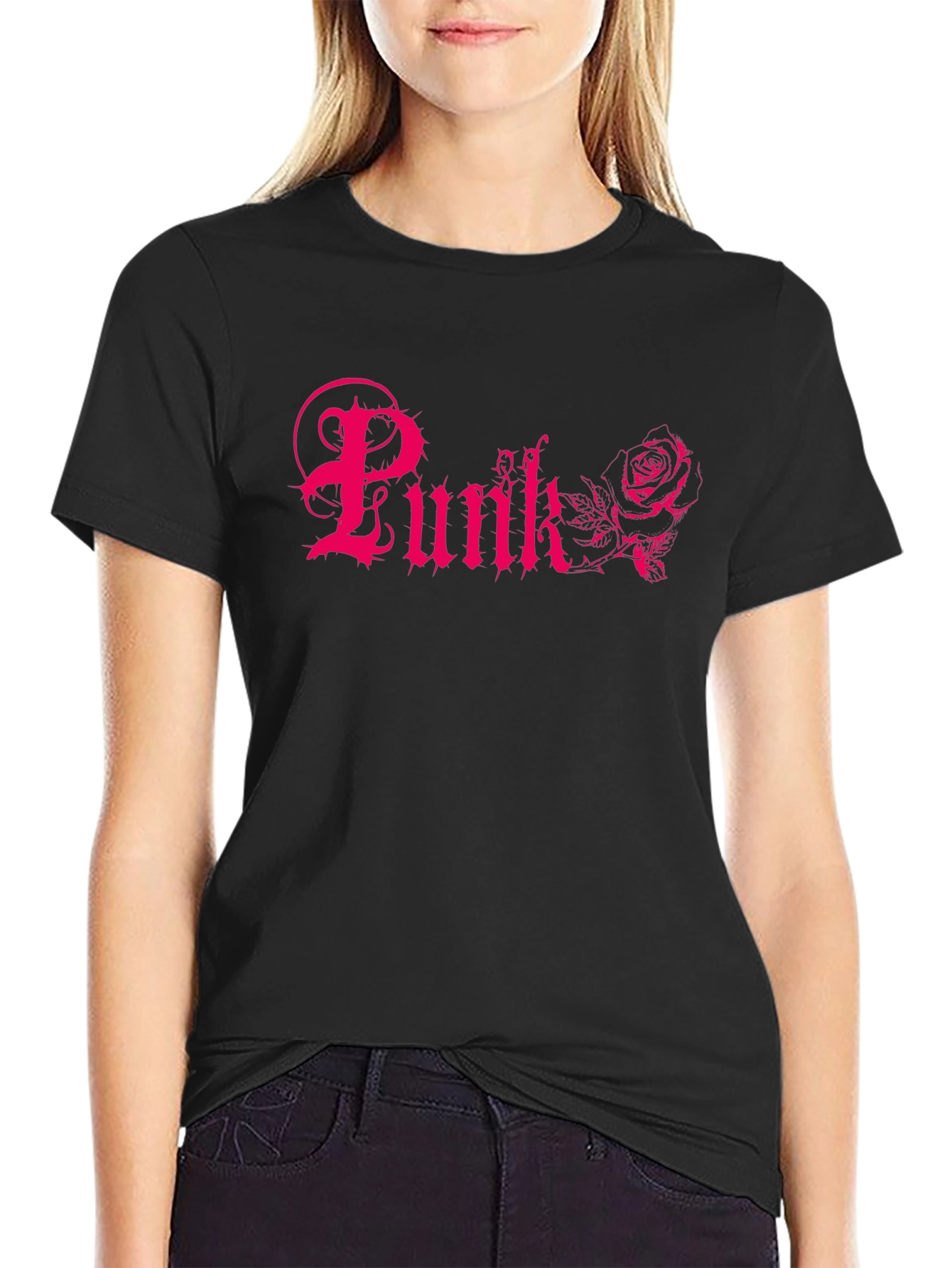 Punk Rose Graphic Tee - Black