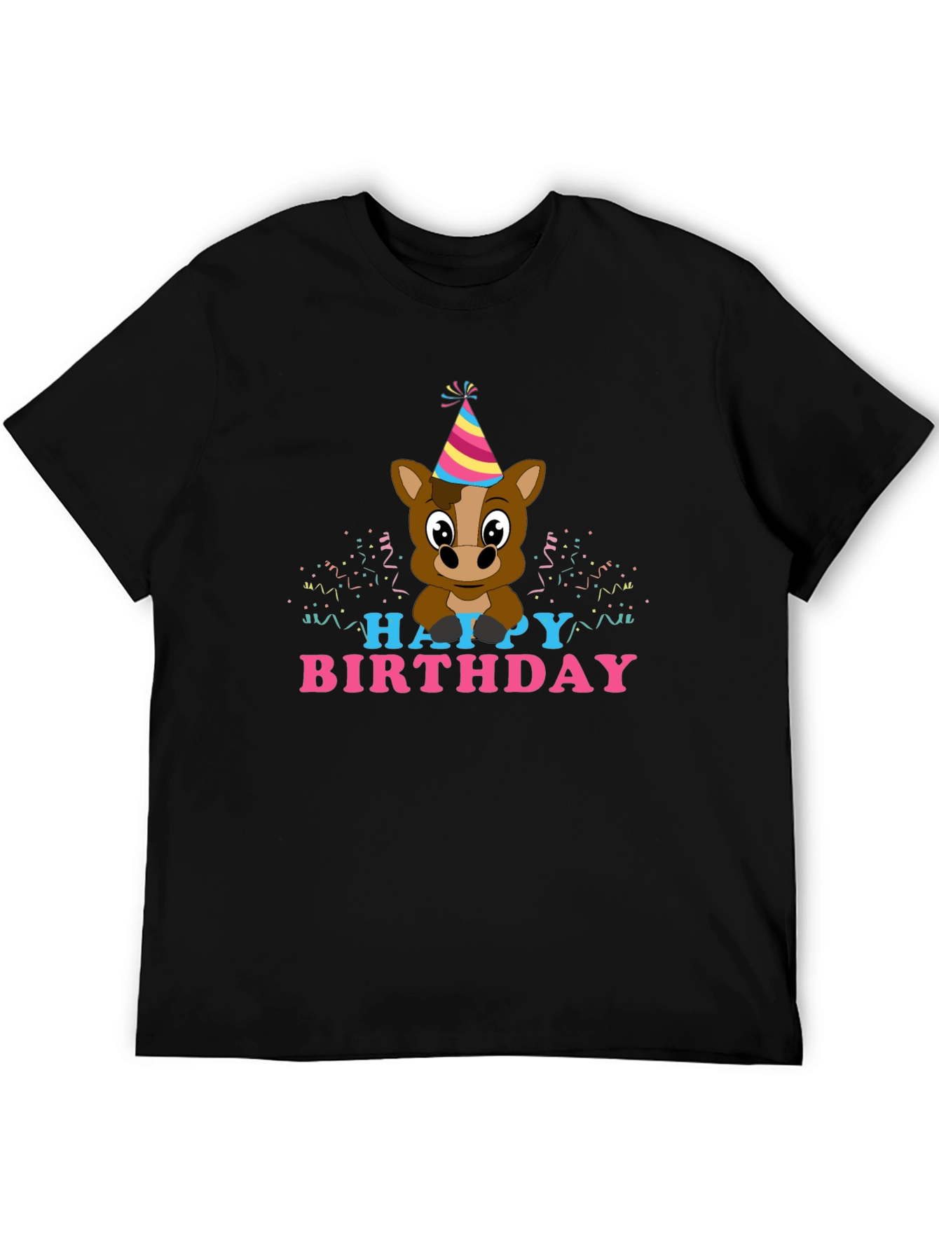Happy Birthday Horse T-Shirt Novelty Party Tee