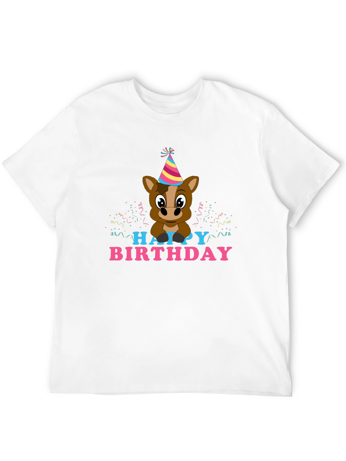 Happy Birthday Horse T-Shirt Novelty Party Tee