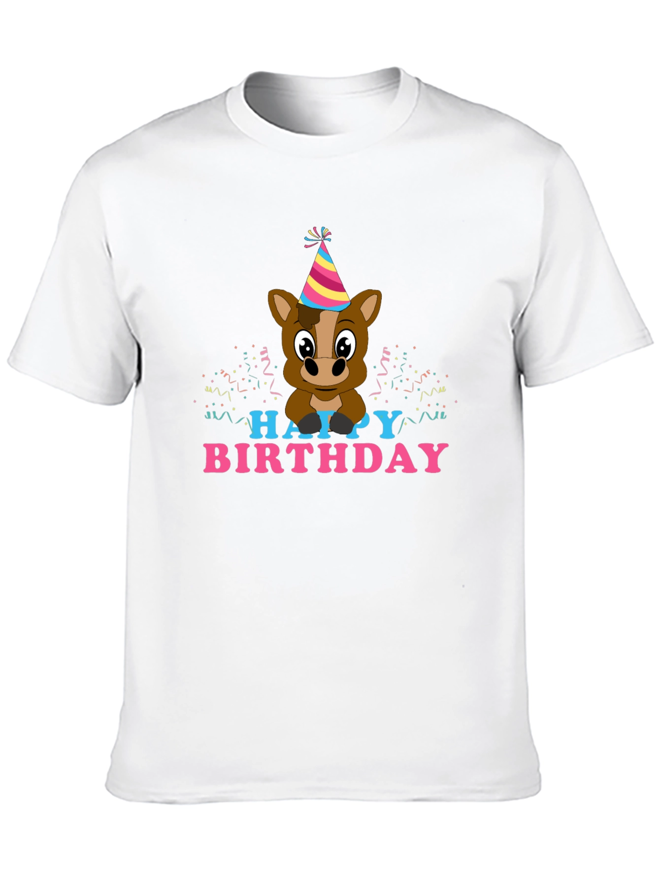 Happy Birthday Horse T-Shirt Novelty Party Tee