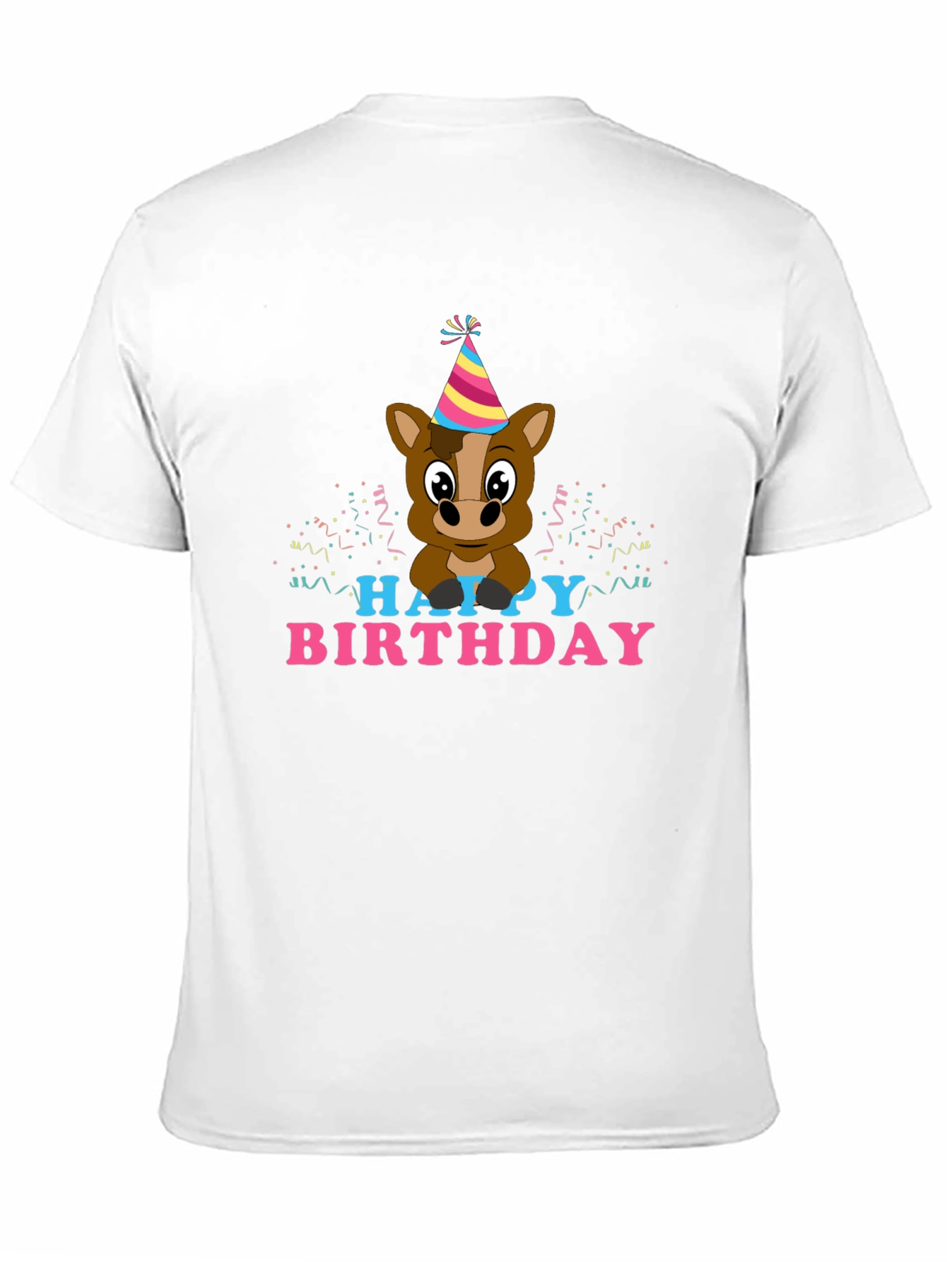 Happy Birthday Horse T-Shirt Novelty Party Tee
