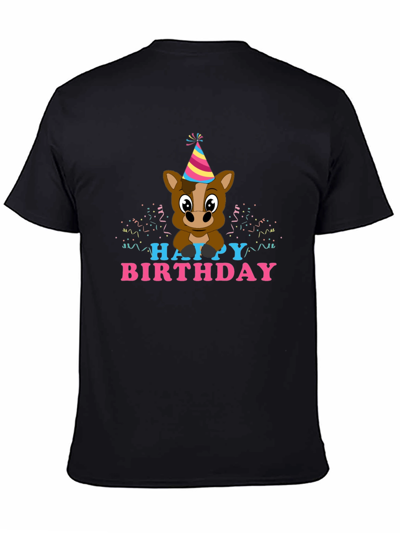 Happy Birthday Horse T-Shirt Novelty Party Tee