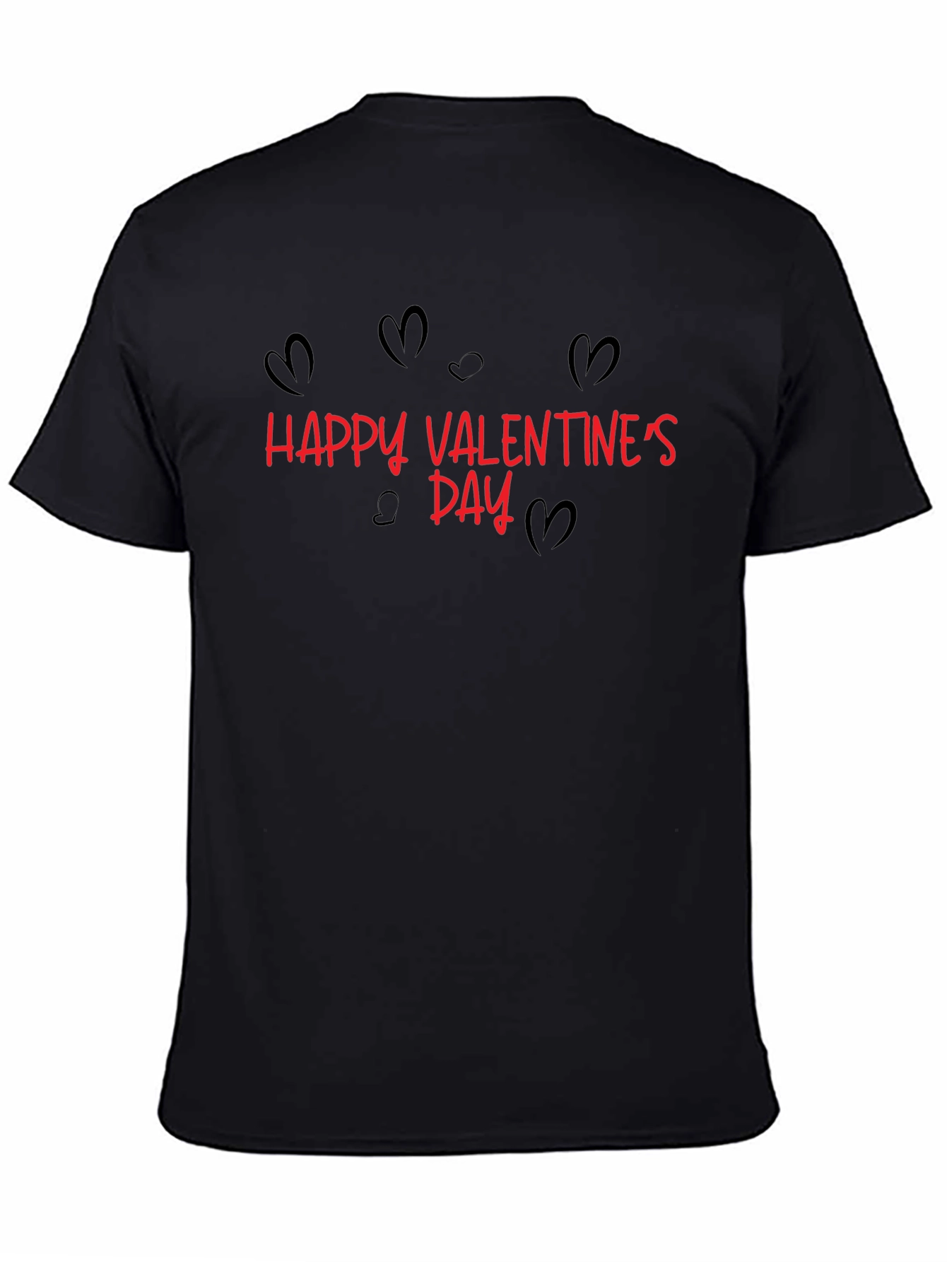 Happy Valentines Day Graphic Tee - Black
