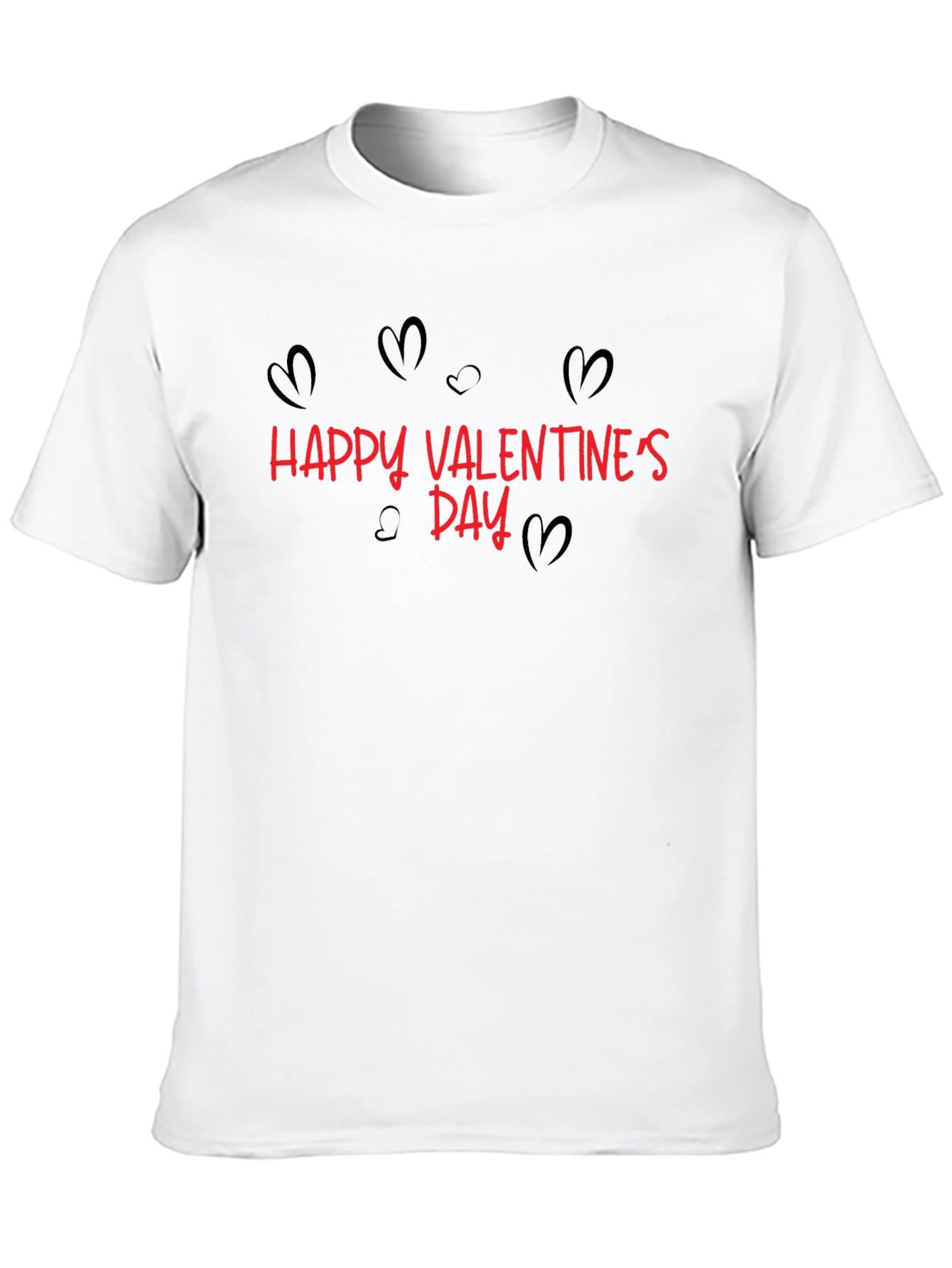 Happy Valentines Day Graphic Tee - Black