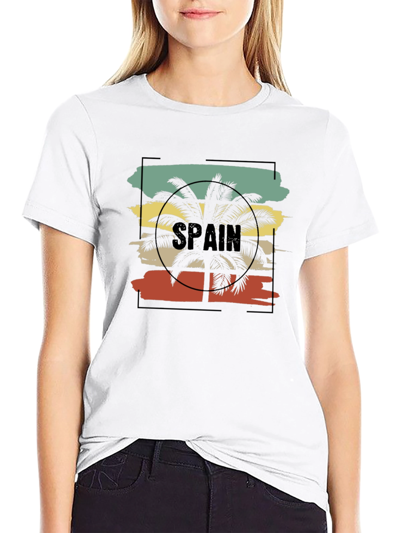 Spain Palm Tree Graphic Tee - Retro Style
