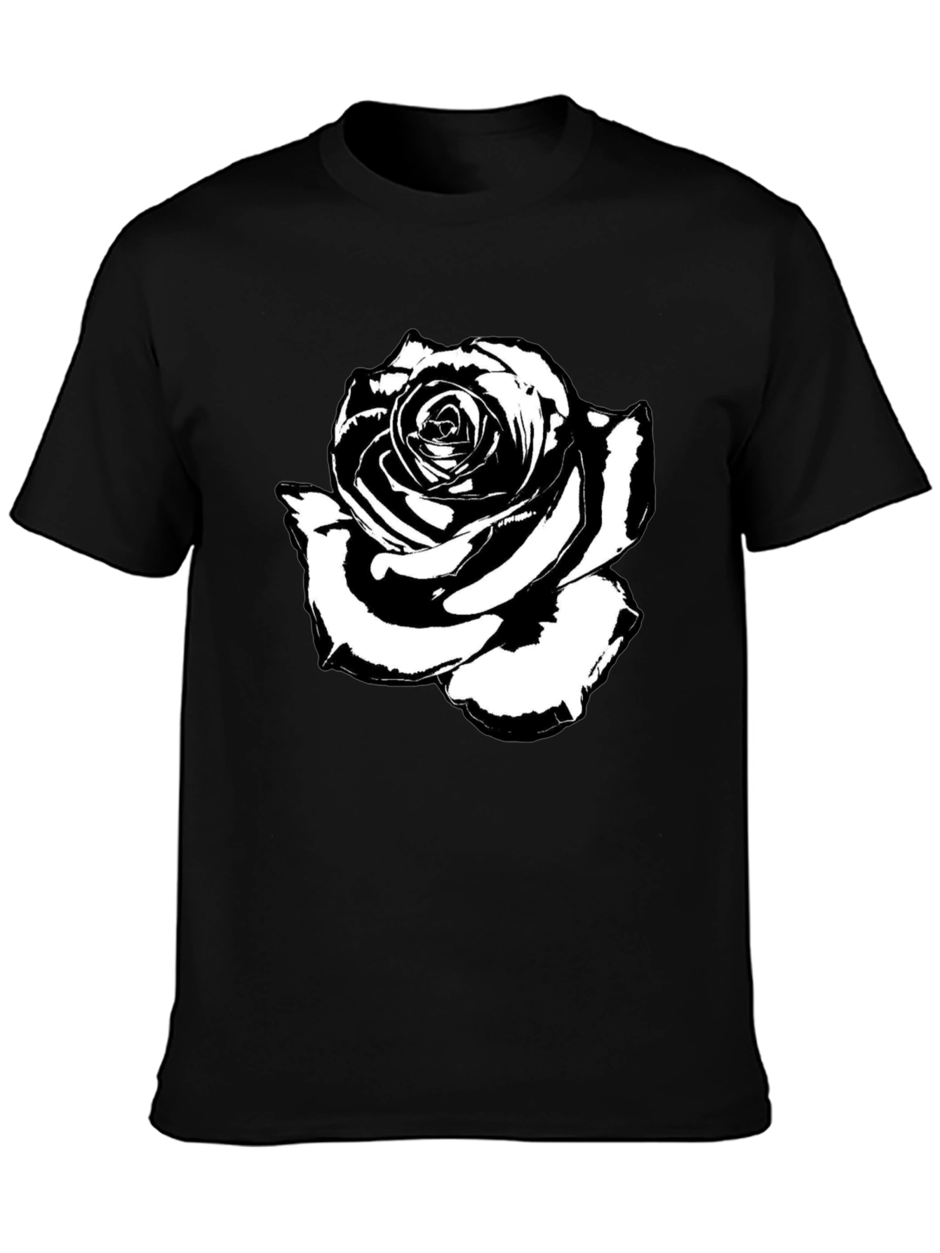 Black Rose Graphic Tee - Stylish Mens T-Shirt
