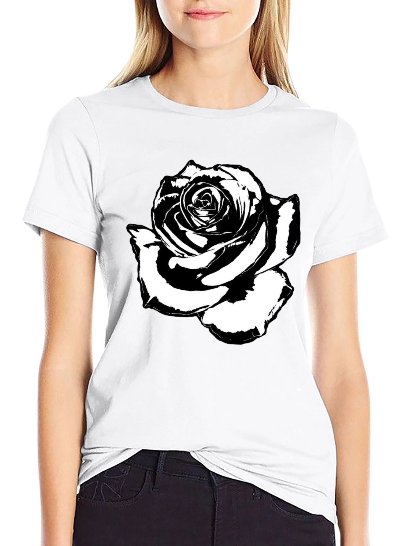 Black Rose Graphic Tee - Stylish Mens T-Shirt