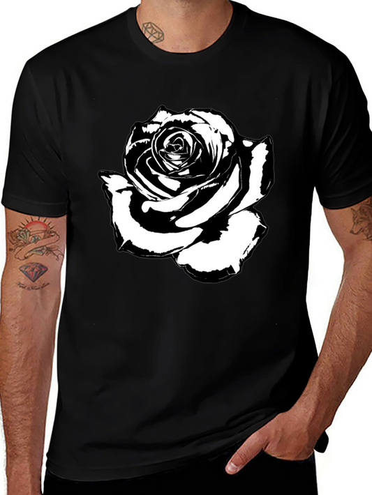 Black Rose Graphic Tee - Stylish Mens T-Shirt