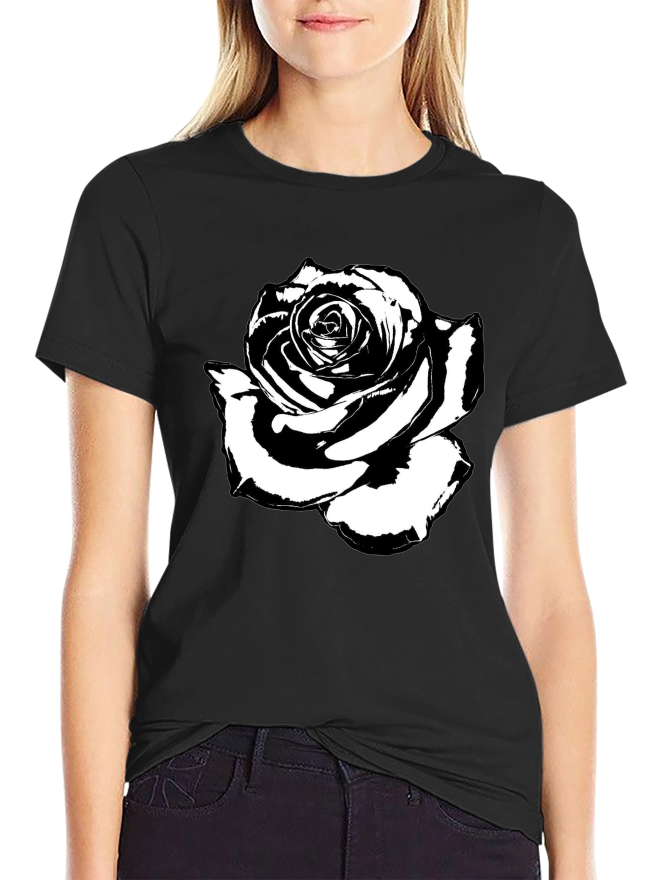 Black Rose Graphic Tee - Stylish Mens T-Shirt