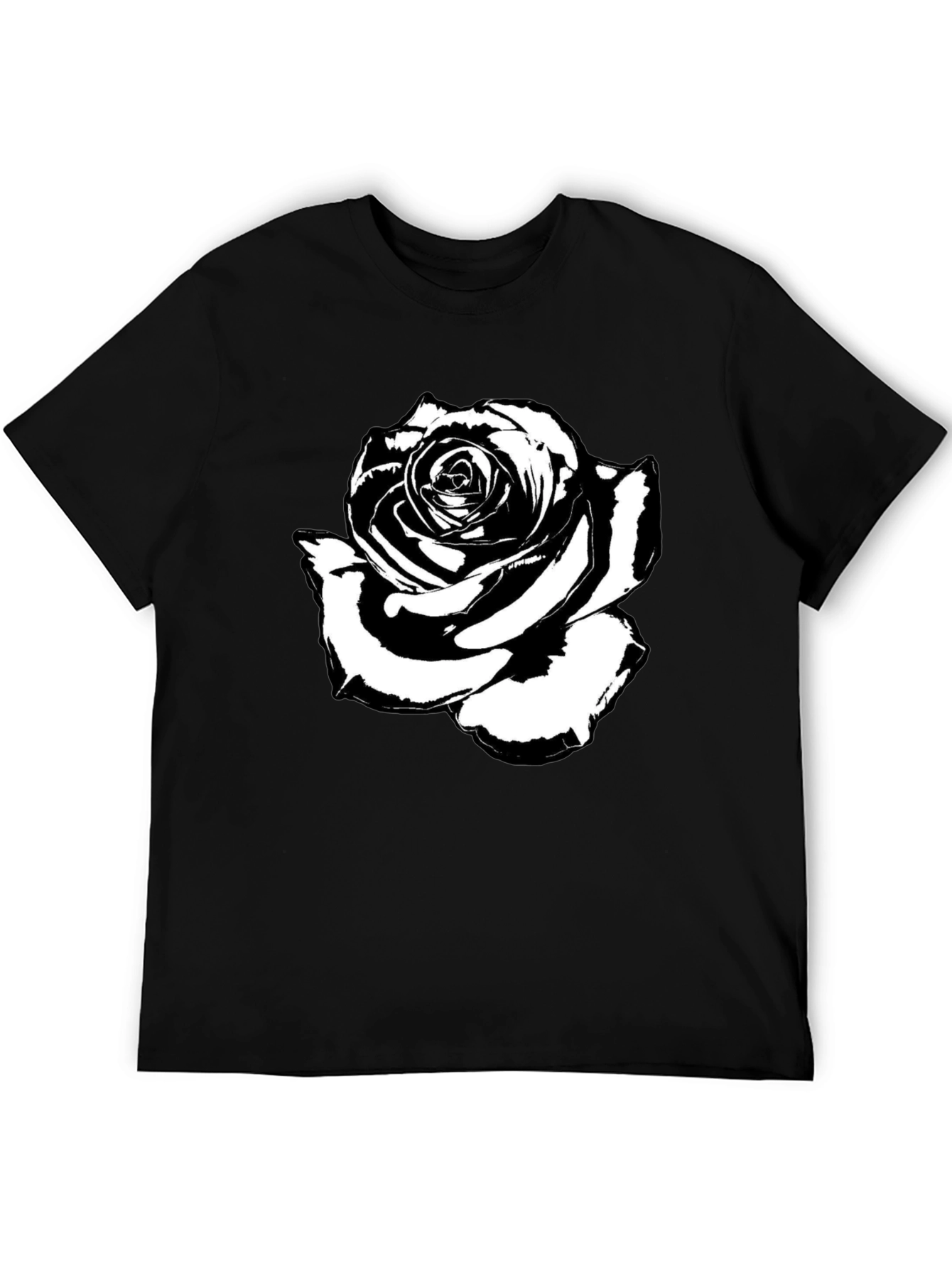 Black Rose Graphic Tee - Stylish Mens T-Shirt