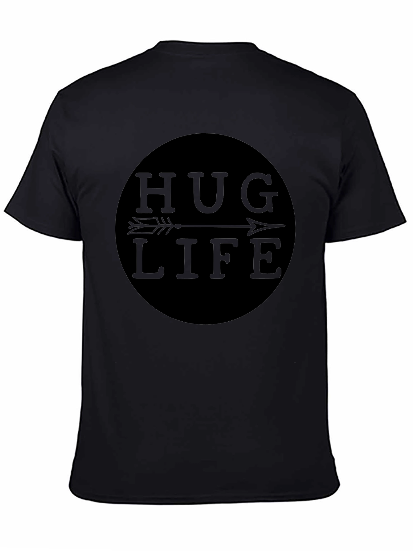 Hug Life Black Graphic Tee - Arrow Design