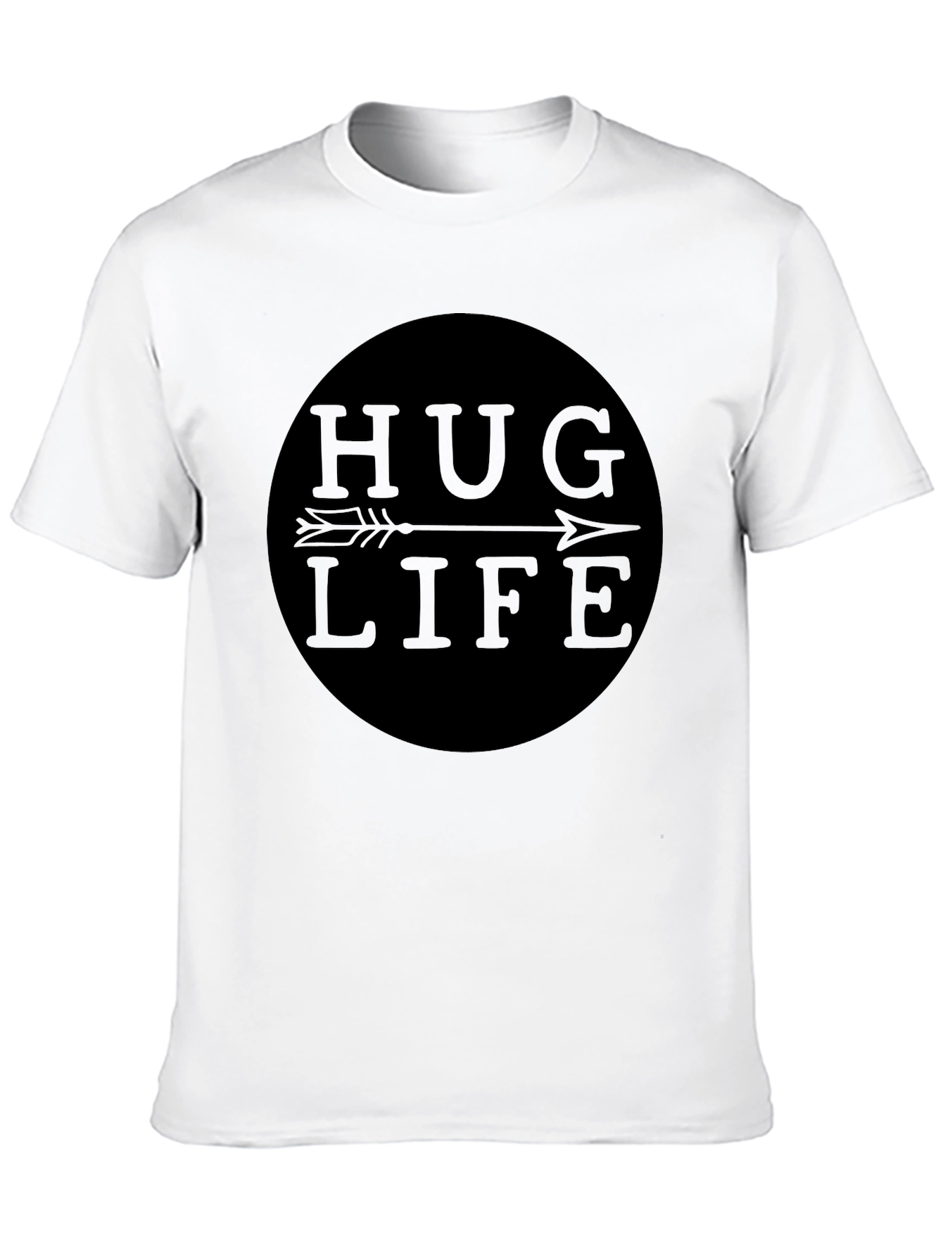 Hug Life Black Graphic Tee - Arrow Design