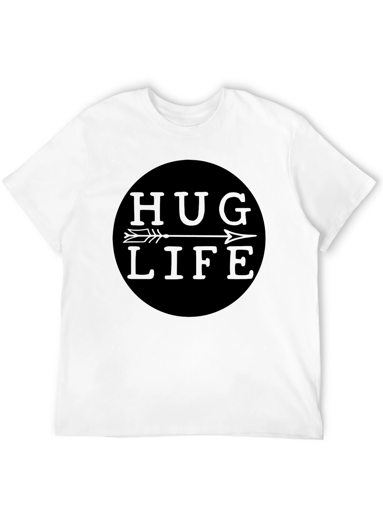 Hug Life Black Graphic Tee - Arrow Design