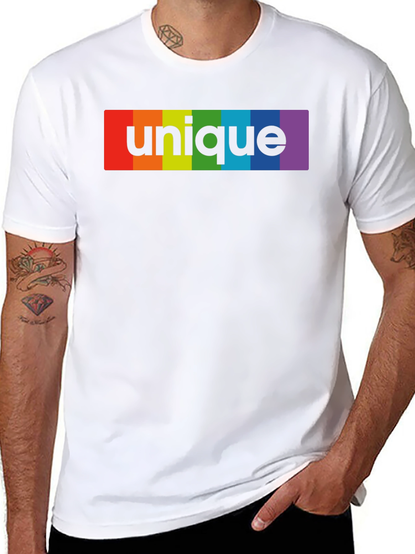 Unique Rainbow Graphic Black T-Shirt