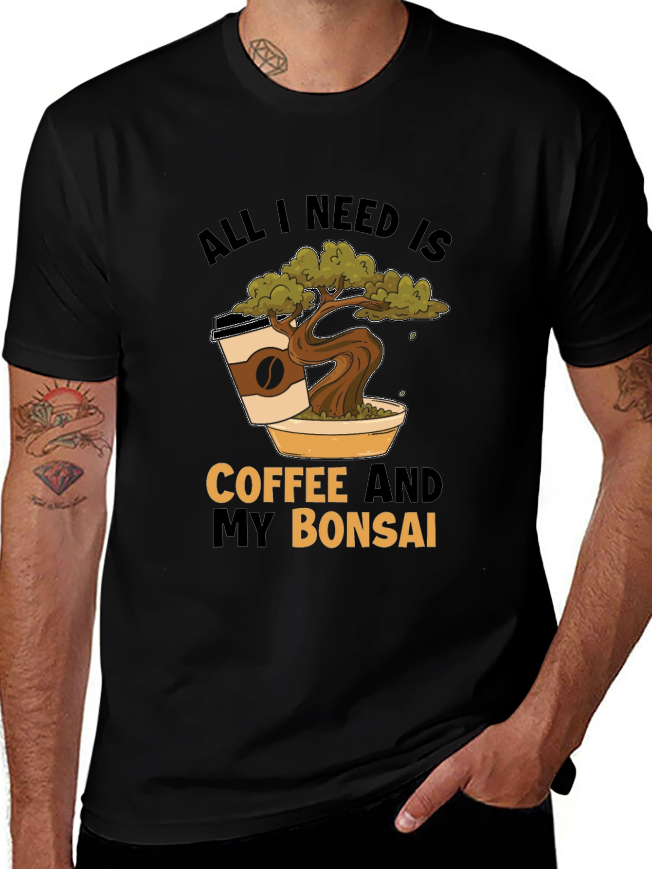 Coffee and Bonsai T-Shirt - Unique Graphic Tee