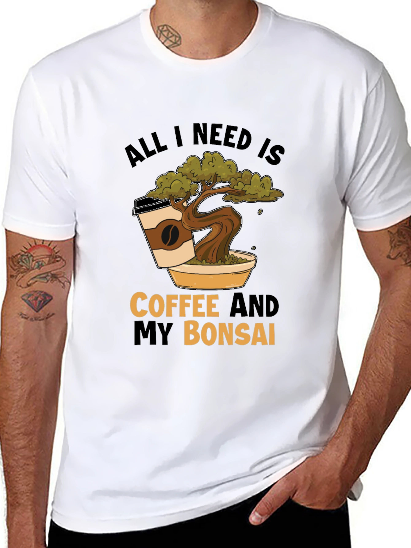 Coffee and Bonsai T-Shirt - Unique Graphic Tee