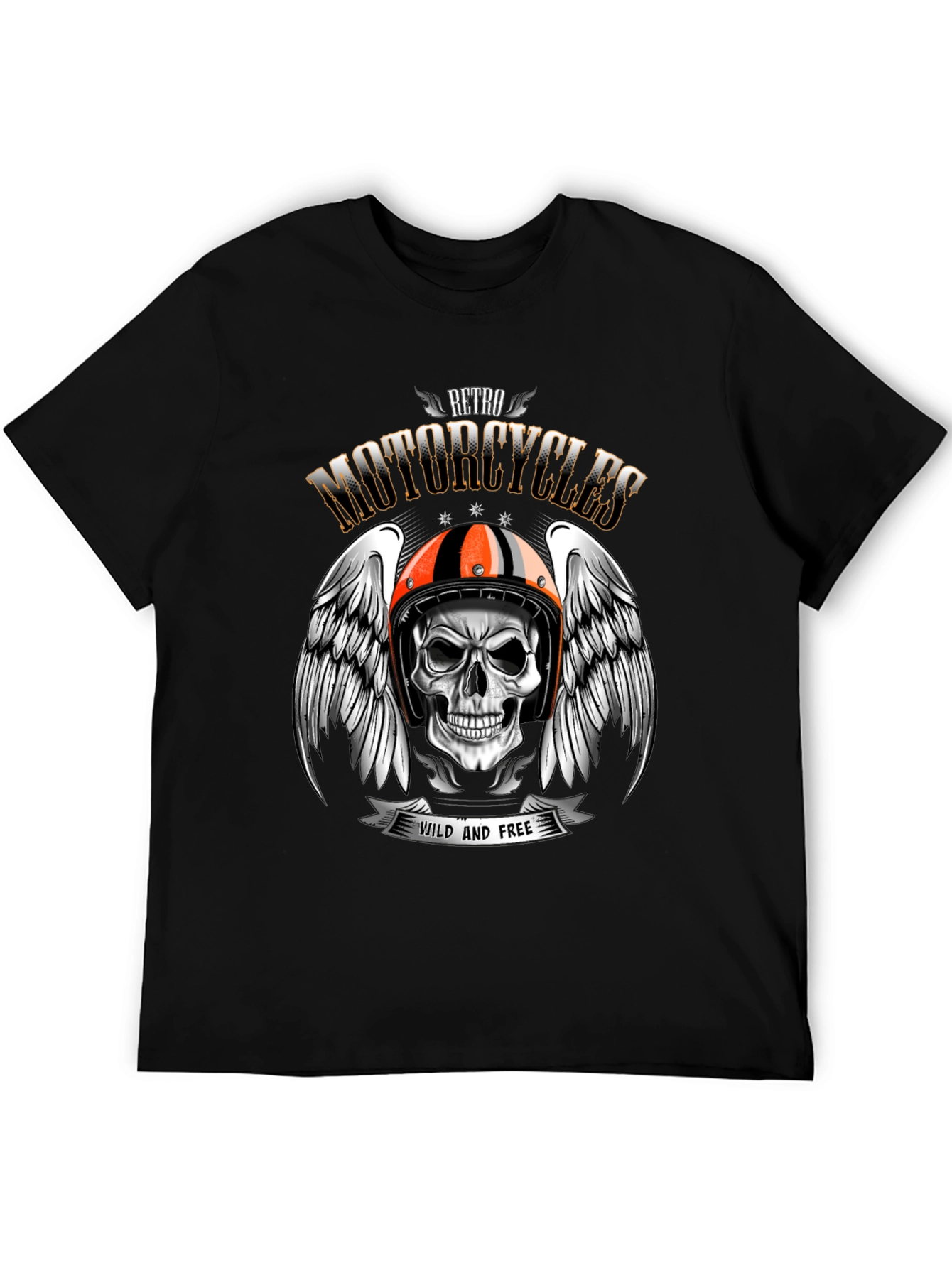Retro Motorcycles Skull T-Shirt - Wild and Free
